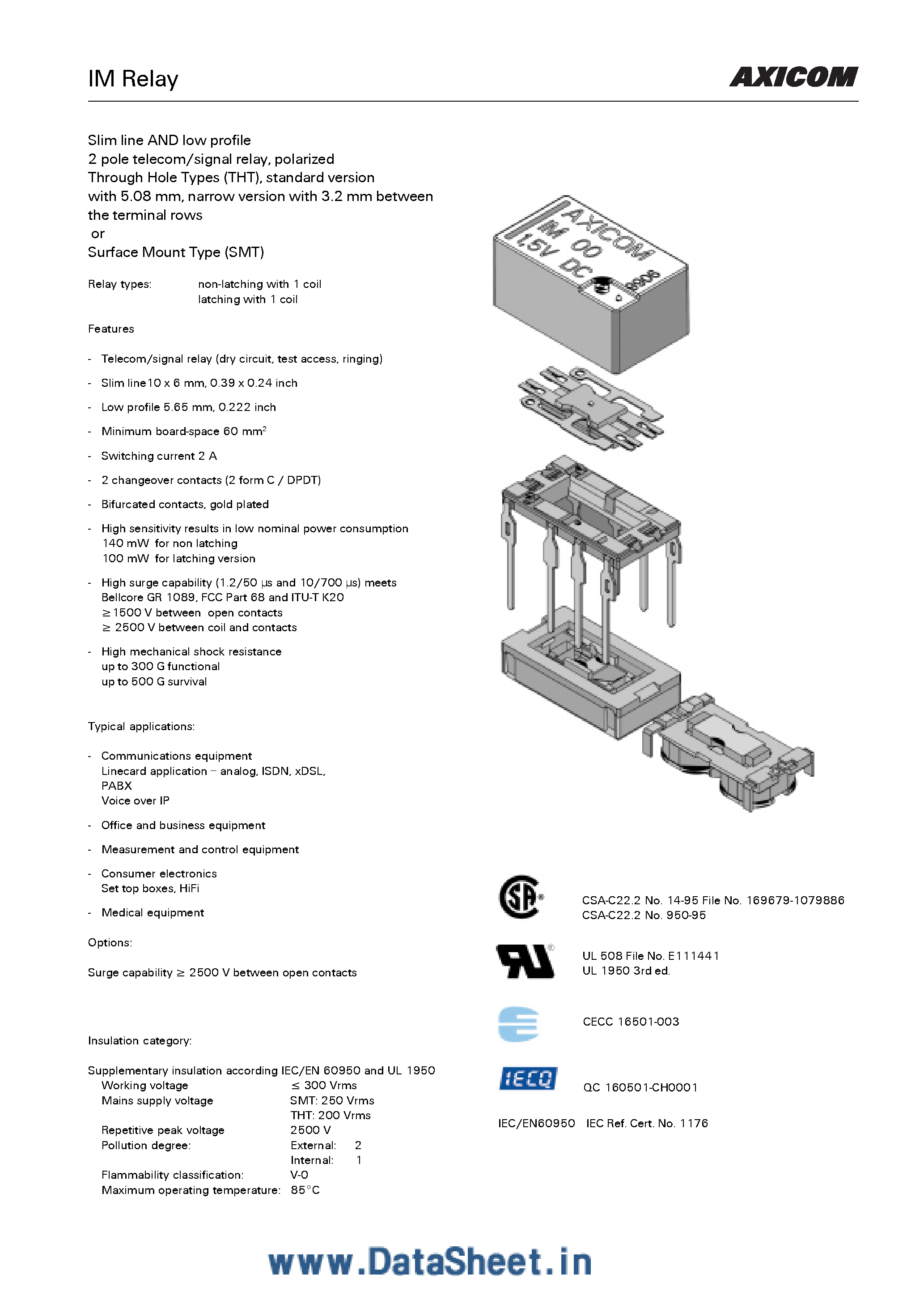 Datasheet IM0xxx - The Best Relaytion page 2