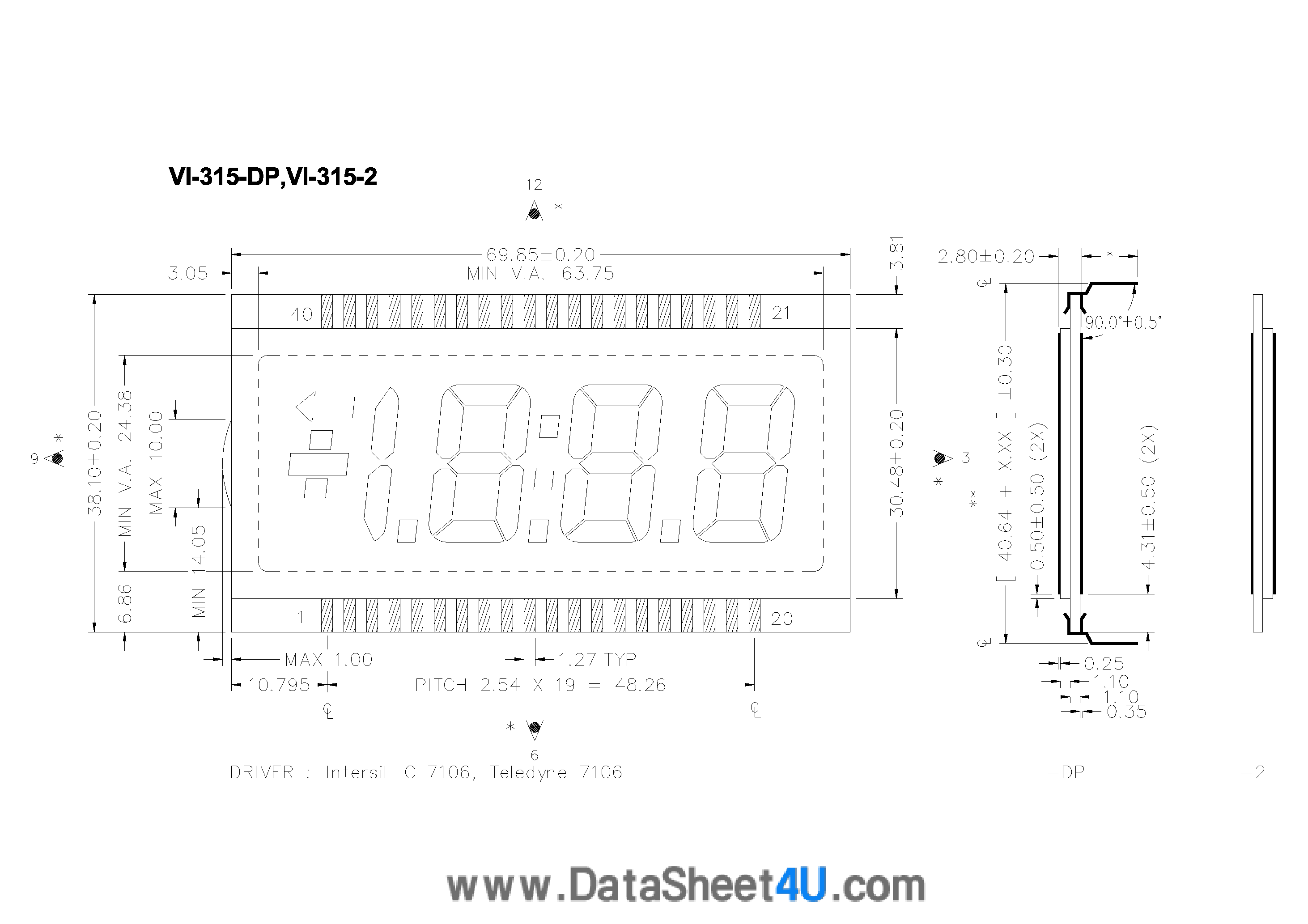 Datasheet VI315-2 - LCD Display page 1