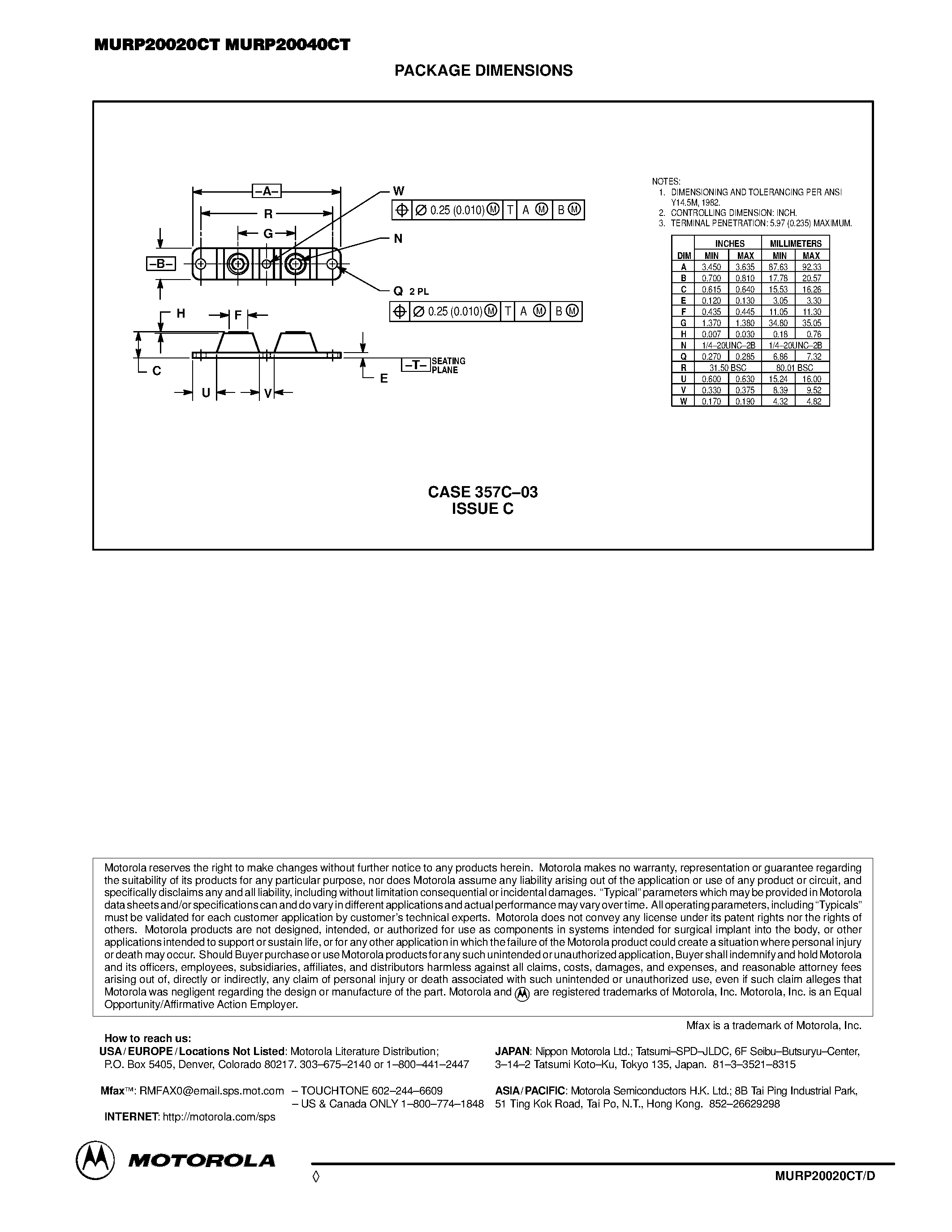 Datasheet MURP20020CT page 2 Datasheet MURP20020CT - (MURP20020CT / MURP20040CT) ULTRAFAST RECTIFIERS 200 AMPERES 200.400 VOLTS page 2