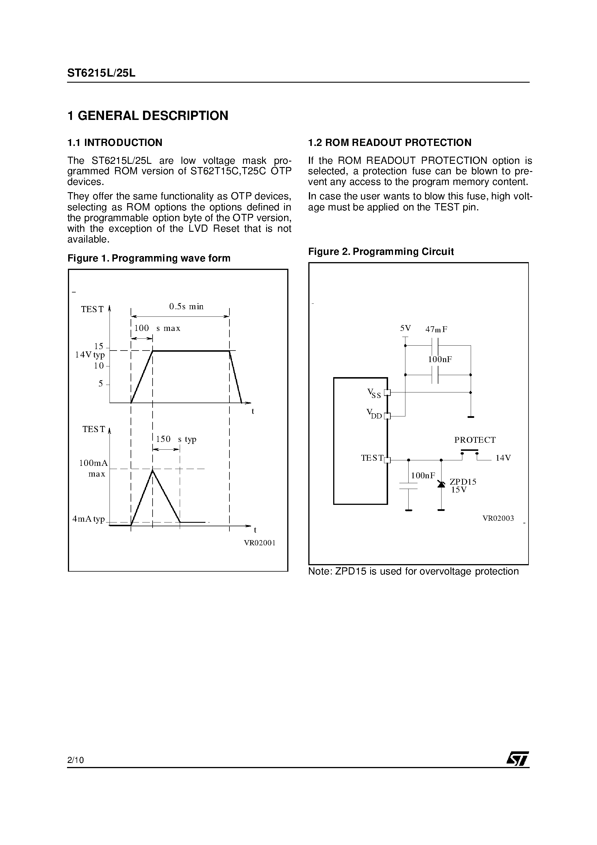 Даташит на микросхему ST6215L страница 2 Даташит ST6215L - (ST6215L / ST6225L) LOW VOLTAGE 8-BIT ROM MCUs WITH A/D CONVERTER AND 28 PINS страница 2