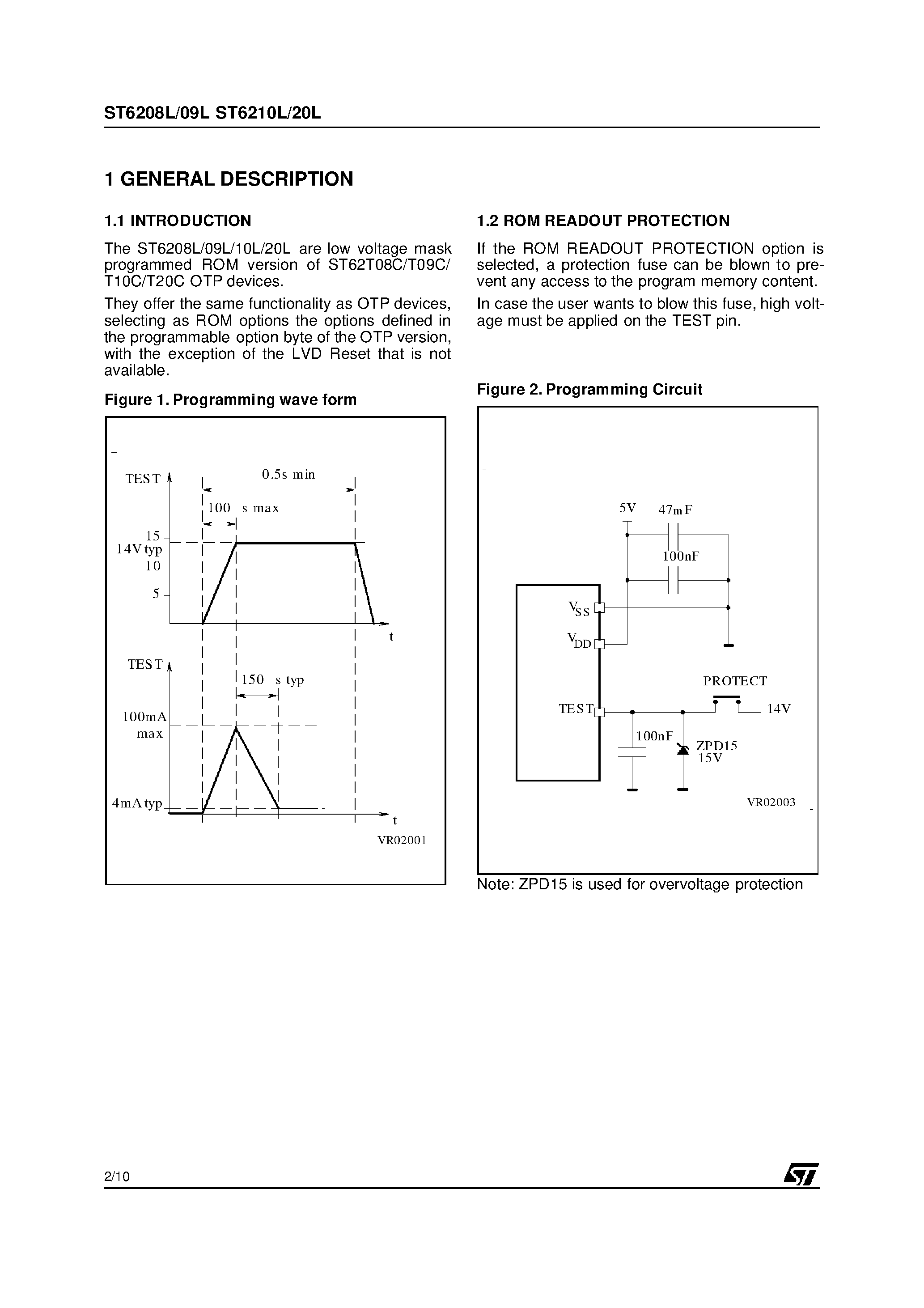 Даташит на микросхему ST6208L страница 2 Даташит ST6208L - (ST6208L - ST6220L) LOW VOLTAGE 8-BIT ROM MCUs WITH A/D CONVERTER AND 20 PINS страница 2