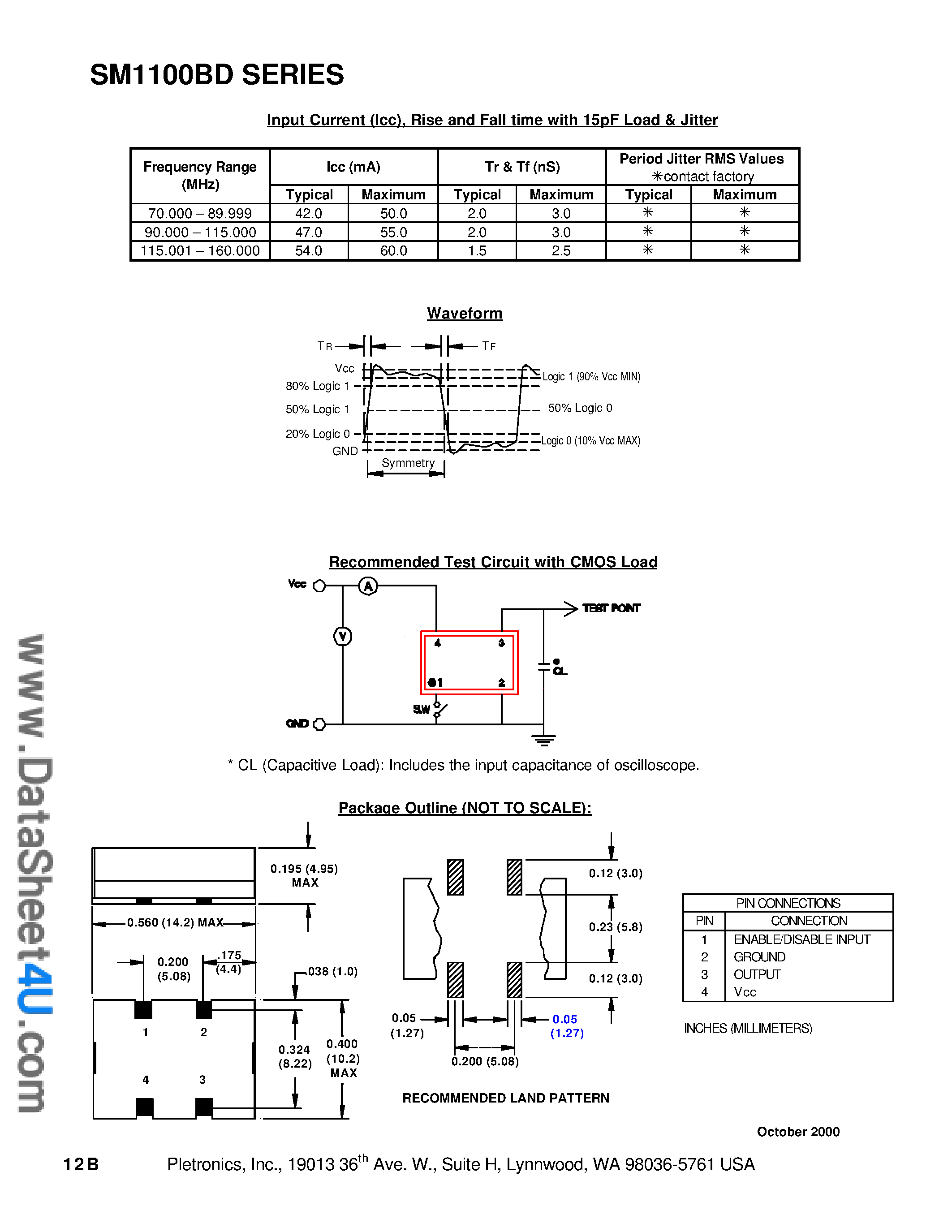 Даташит на микросхему SM1145BD страница 2 Даташит SM1145BD - CMOS COMPATIBLE WITH TRI-STATE OUTPUT страница 2