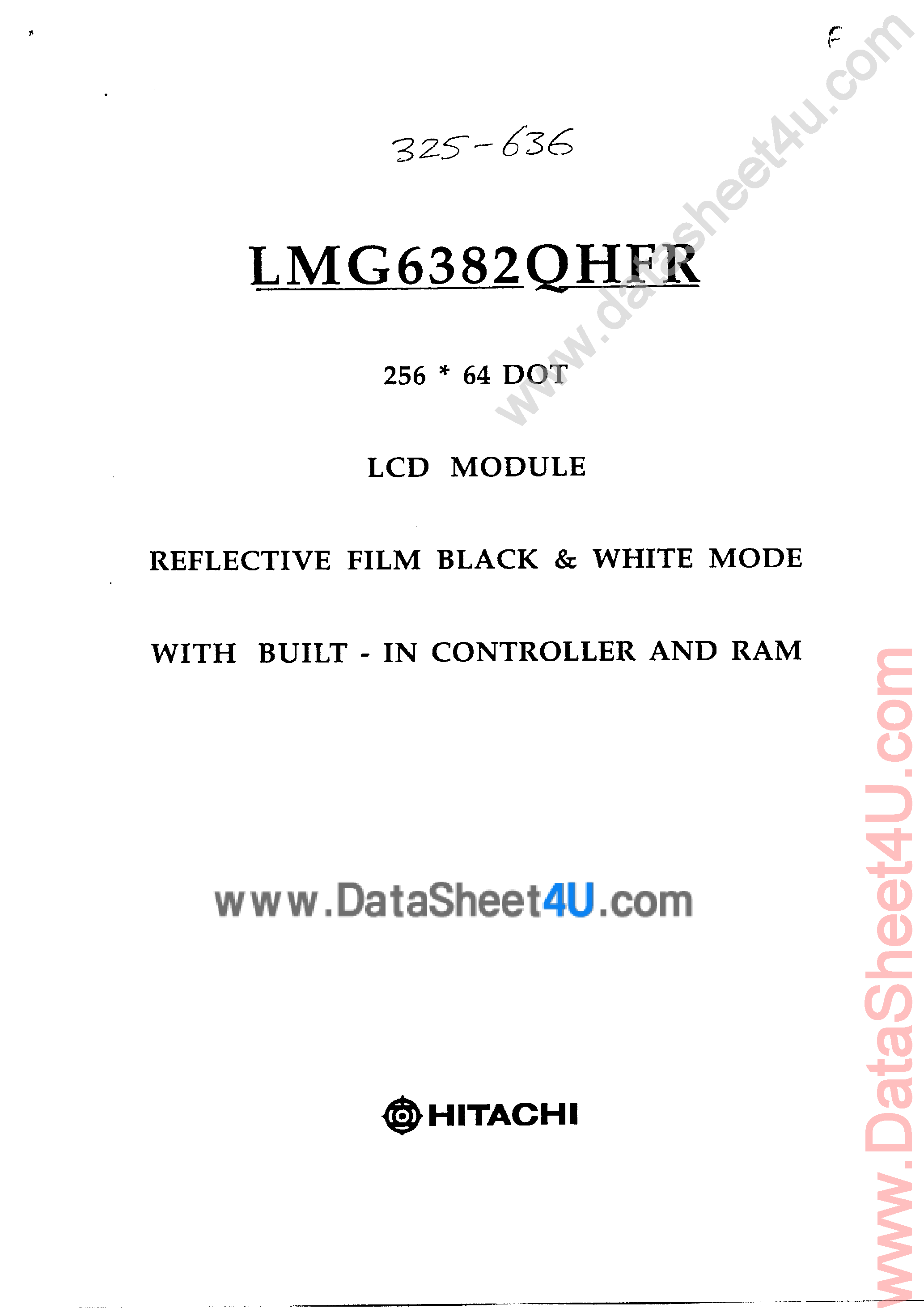 Даташит LMG6382QHFR - 256 x 64 Dot LCD Module страница 1