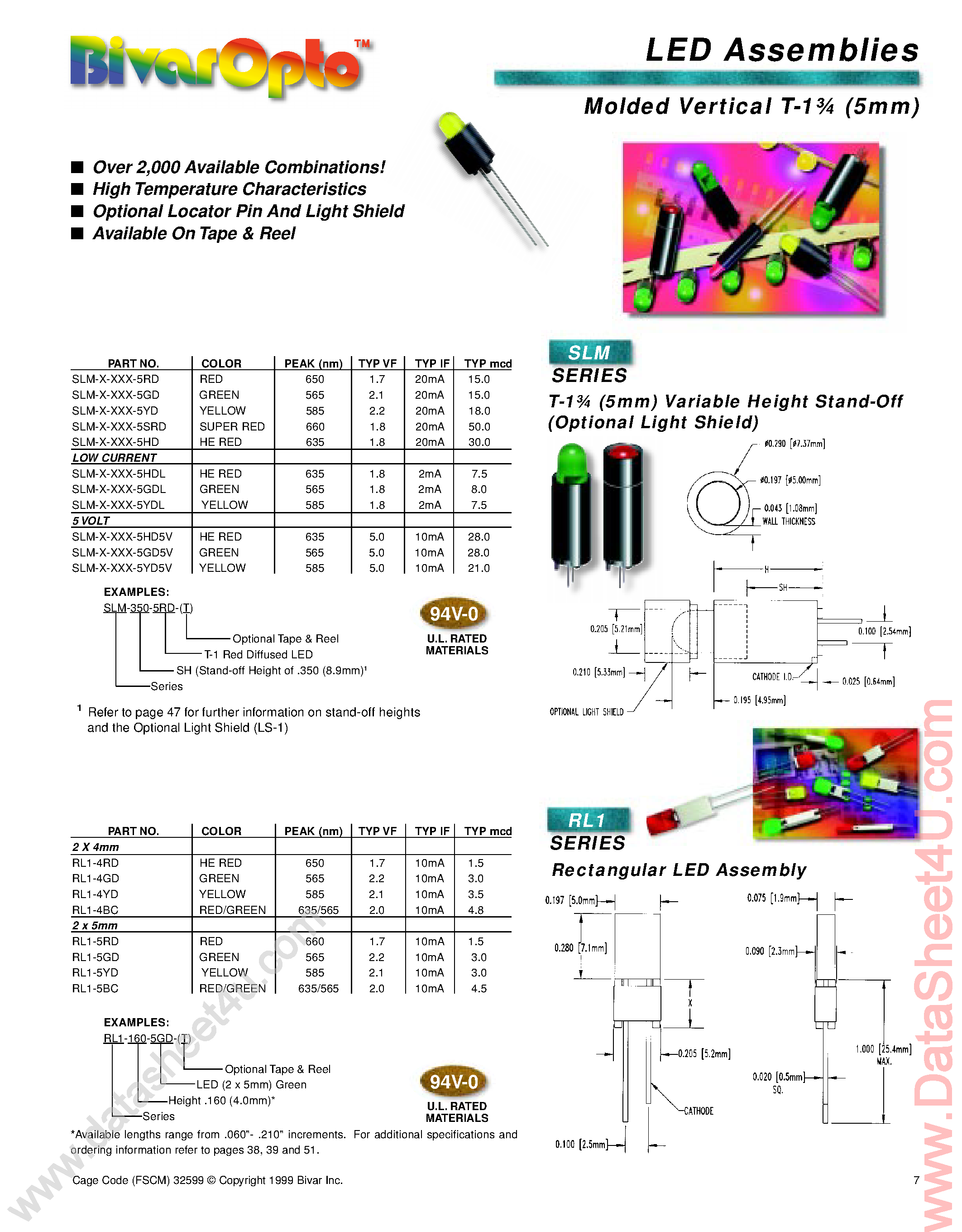 Datasheet SLM-x-xxx - LED Assemblies page 1