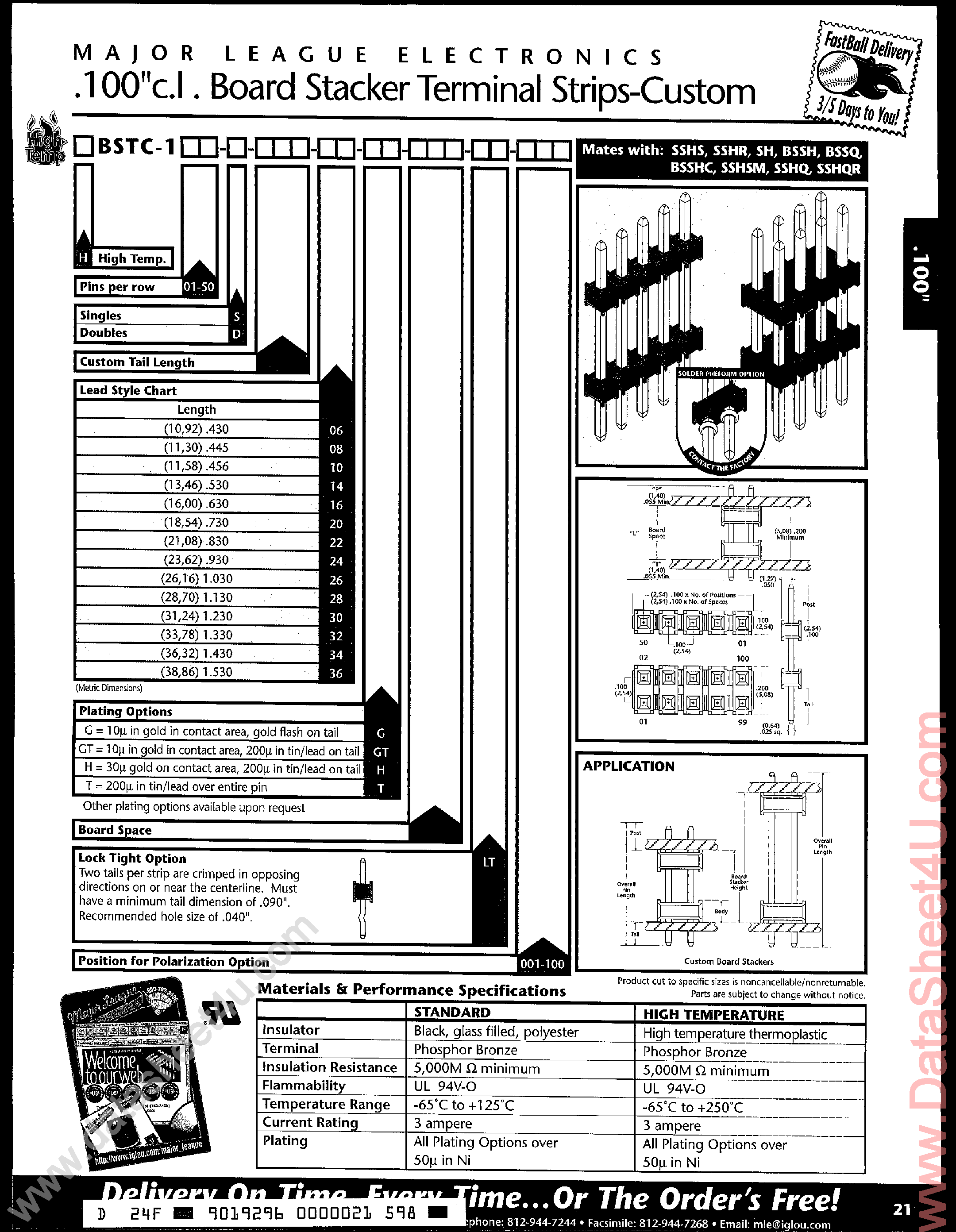 Datasheet BSTC-1xx - Board Stacker Terminal Strips Custom page 1