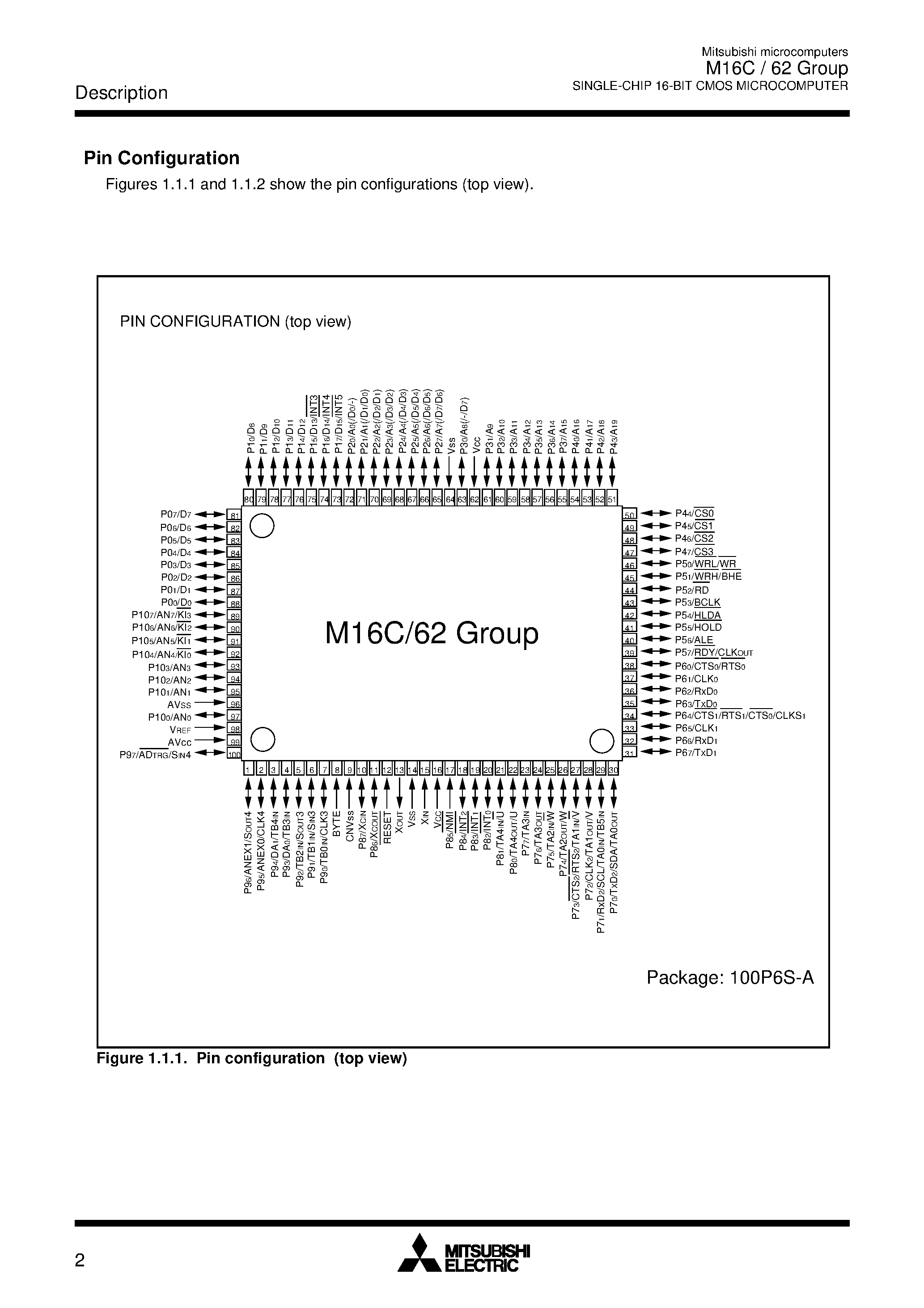 Datasheet M30622MA page 2 Datasheet M30622MA - (M30622MA/B/C) SINGLE-CHIP 16-BIT CMOS MICROCOMPUTER page 2