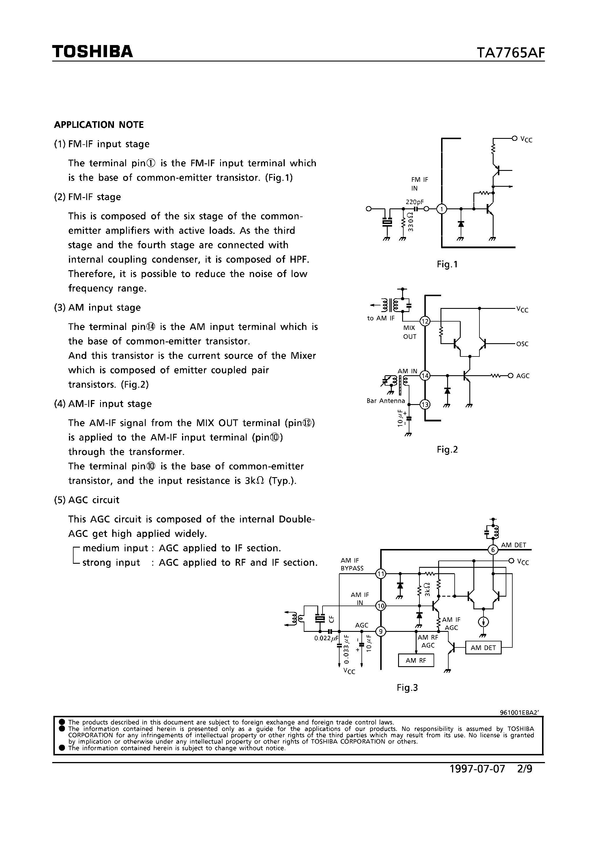 Datasheet TA7765AF - AM/FM IF SYSTEM (1.5V USE) page 2