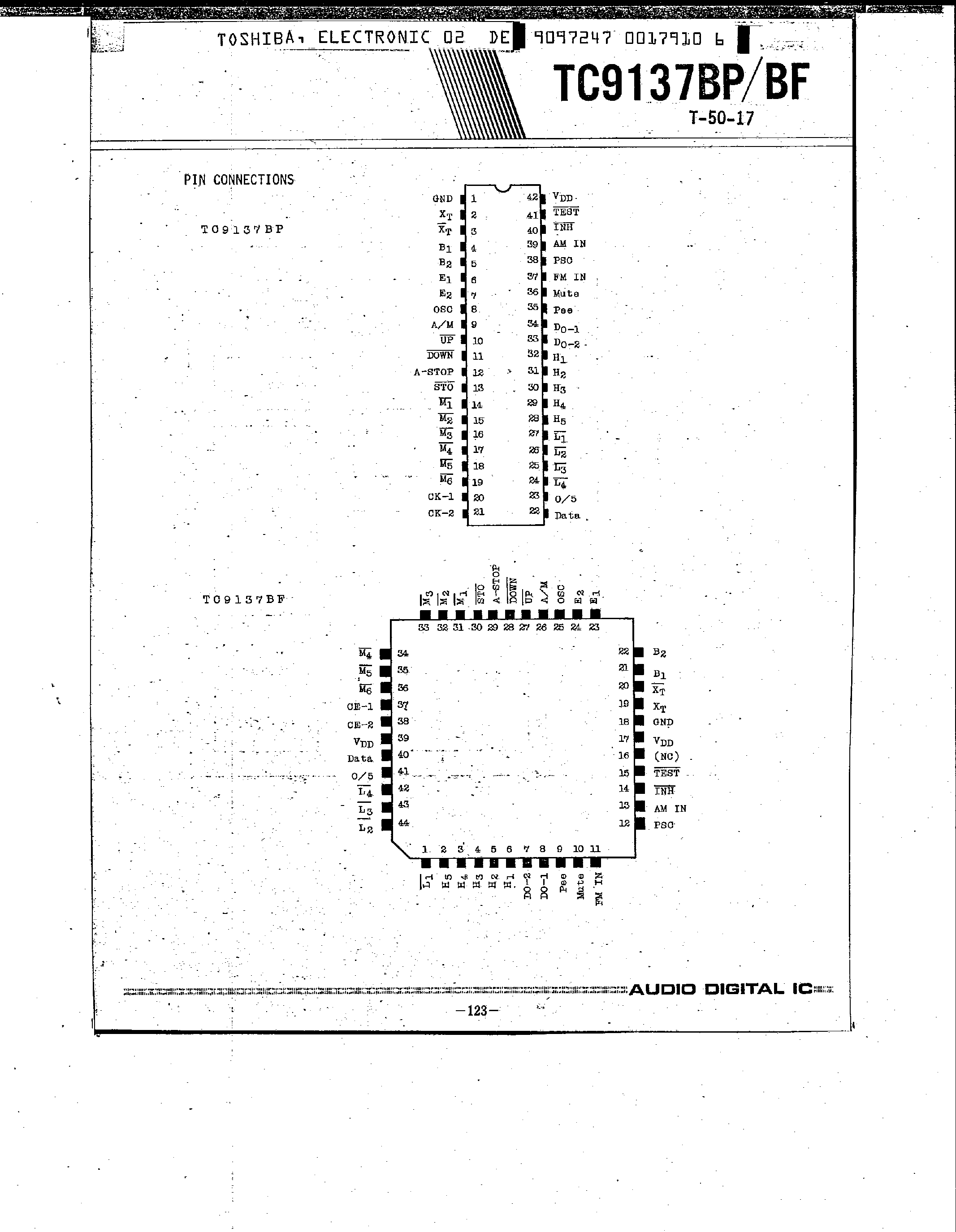 Datasheet TC9137BF - CMOS LSI for Static Type Digital Tuning System page 2