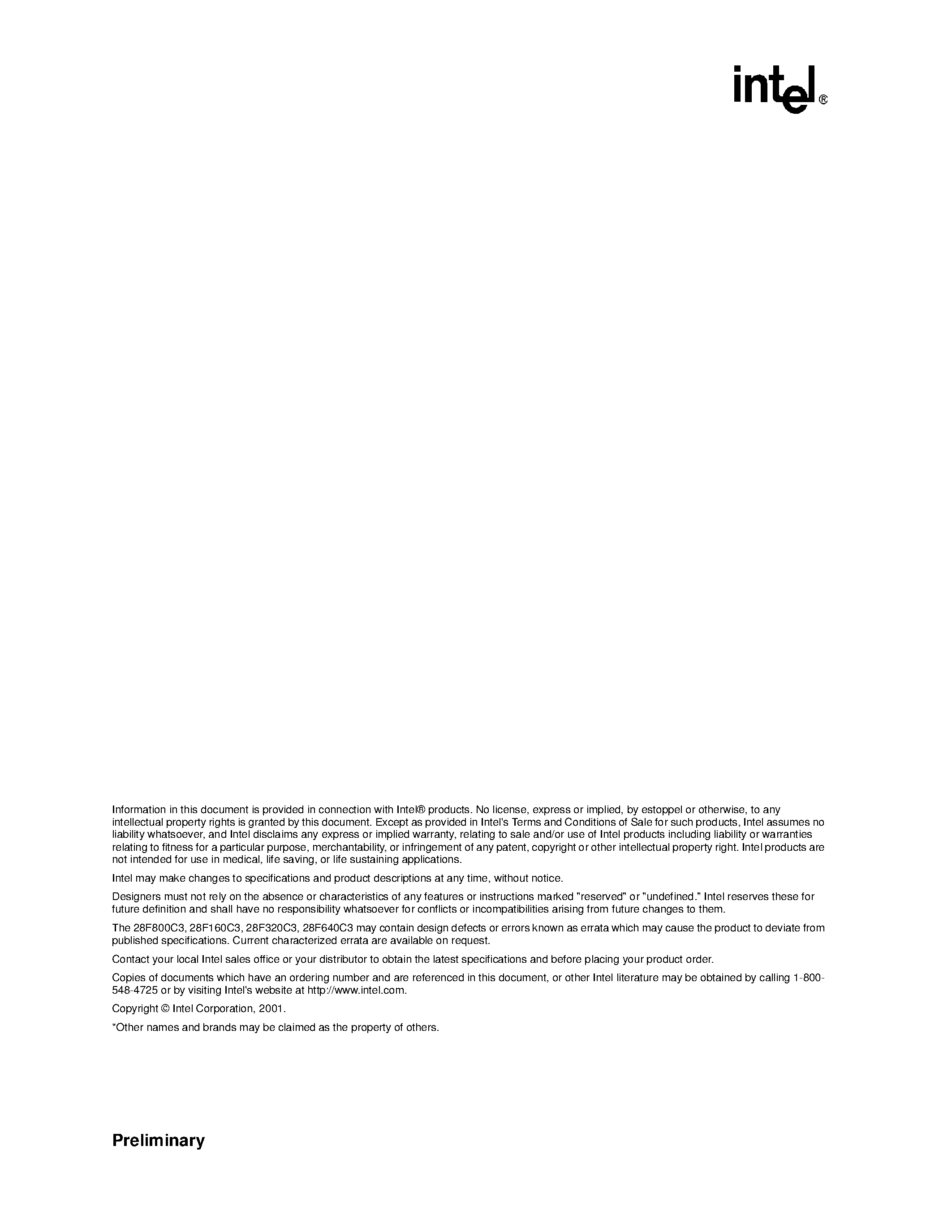 Даташит TE28F160C3 - (TE28Fxxx) 3 Volt Advanced Boot Block Flash Memory страница 2