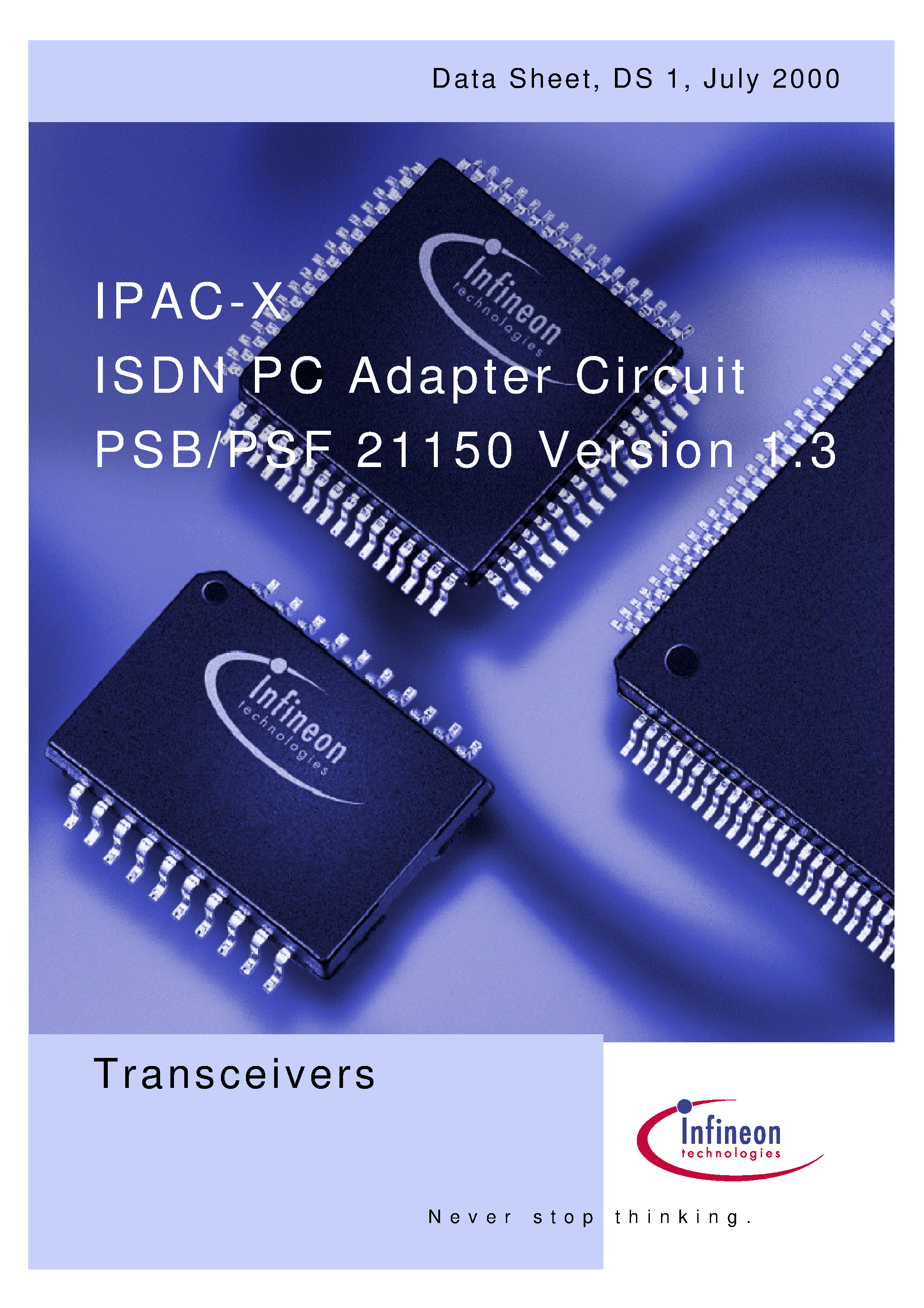 Datasheet PSF21150 - IPAC-X ISDN PC ADAPTER CIRCUIT page 1