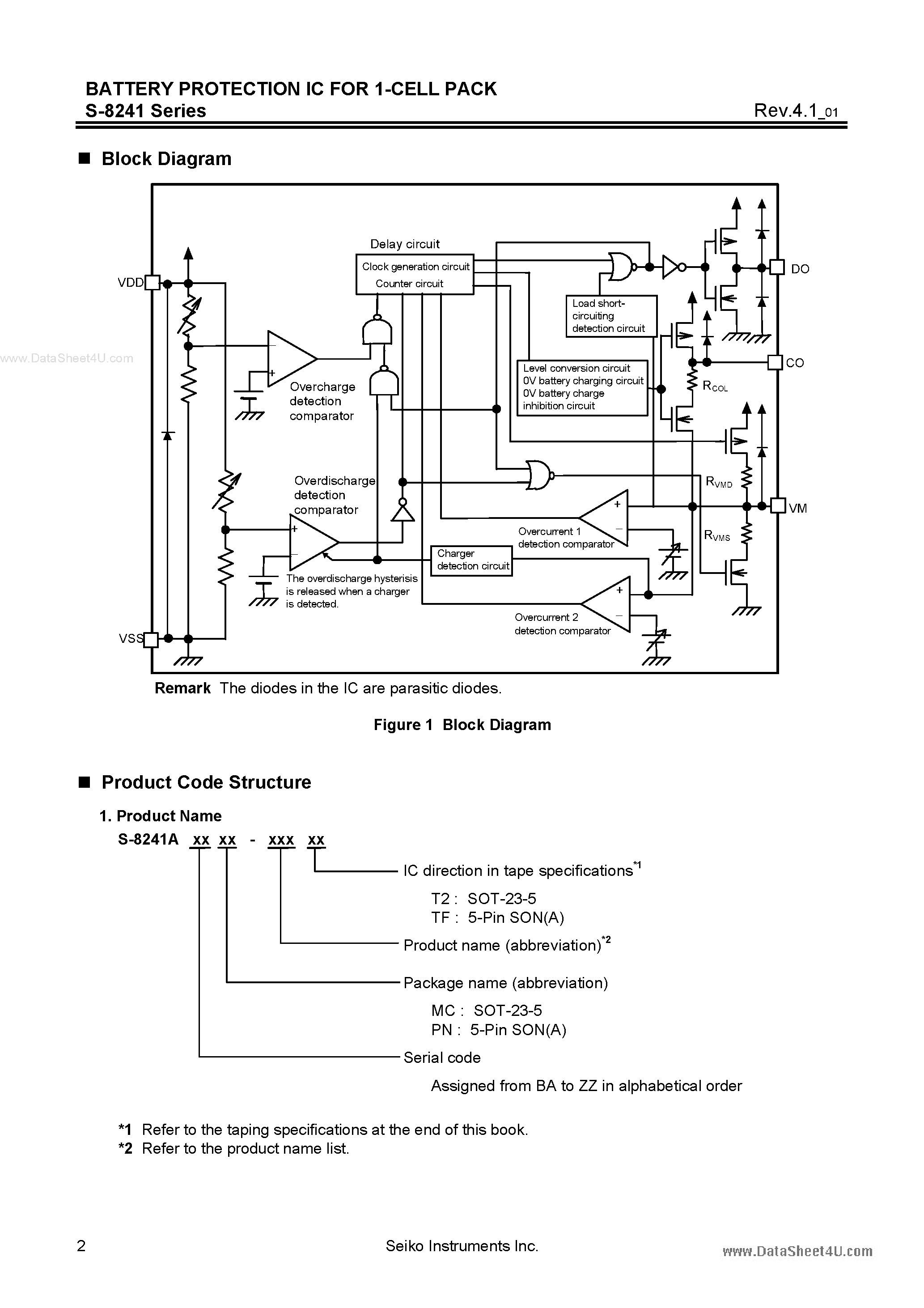 Datasheet S8241ABPMC - Search -----> S-8241 page 2