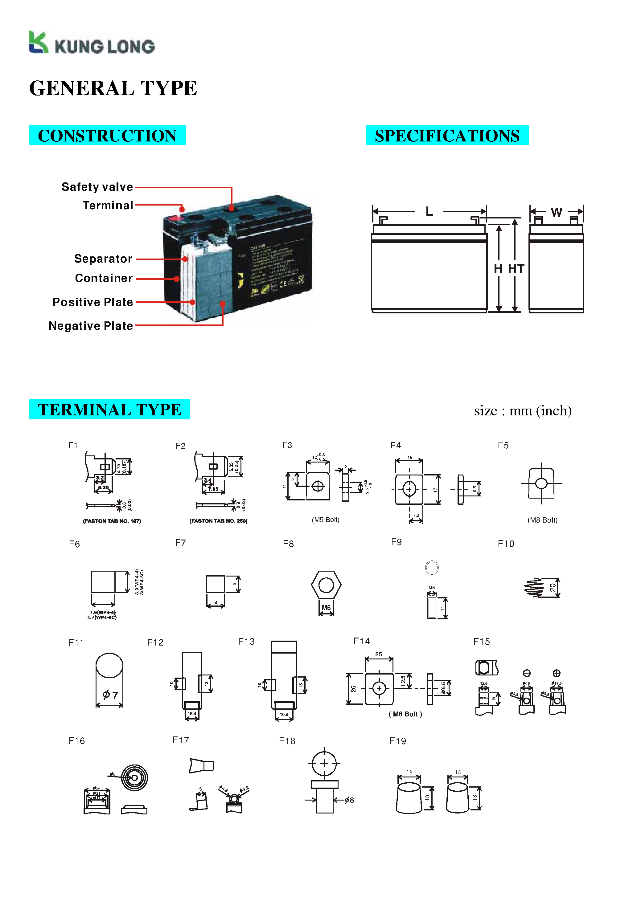 Datasheet WP7.2-12 - (WPxx-xx) Lead Acid Batteries page 2