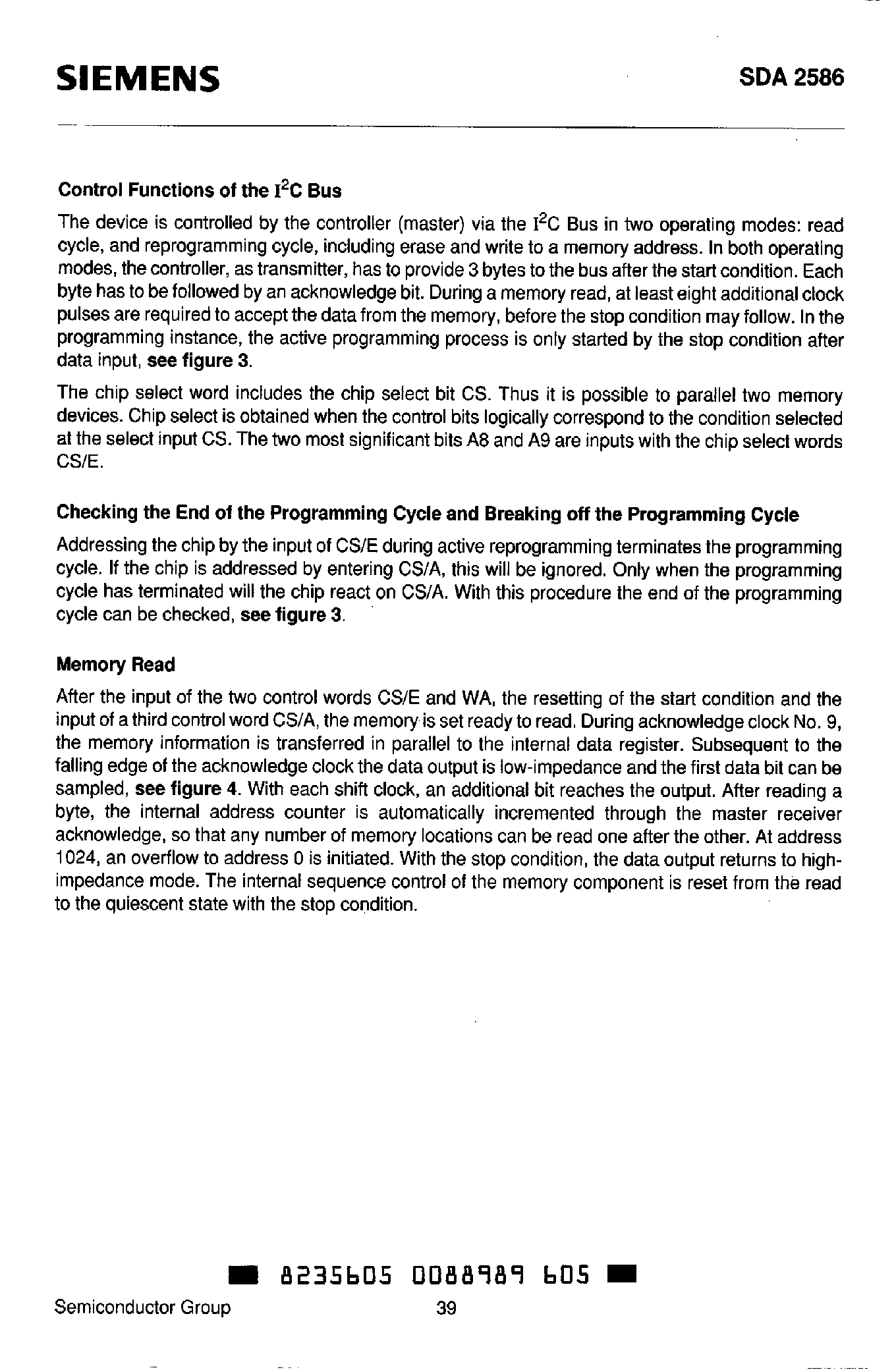 Даташит на микросхему SDA2586 страница 2 Даташит SDA2586 - NONVOLATILE MEMORY 8-KBIT EPROM WITH IC BUS INTERFACE страница 2