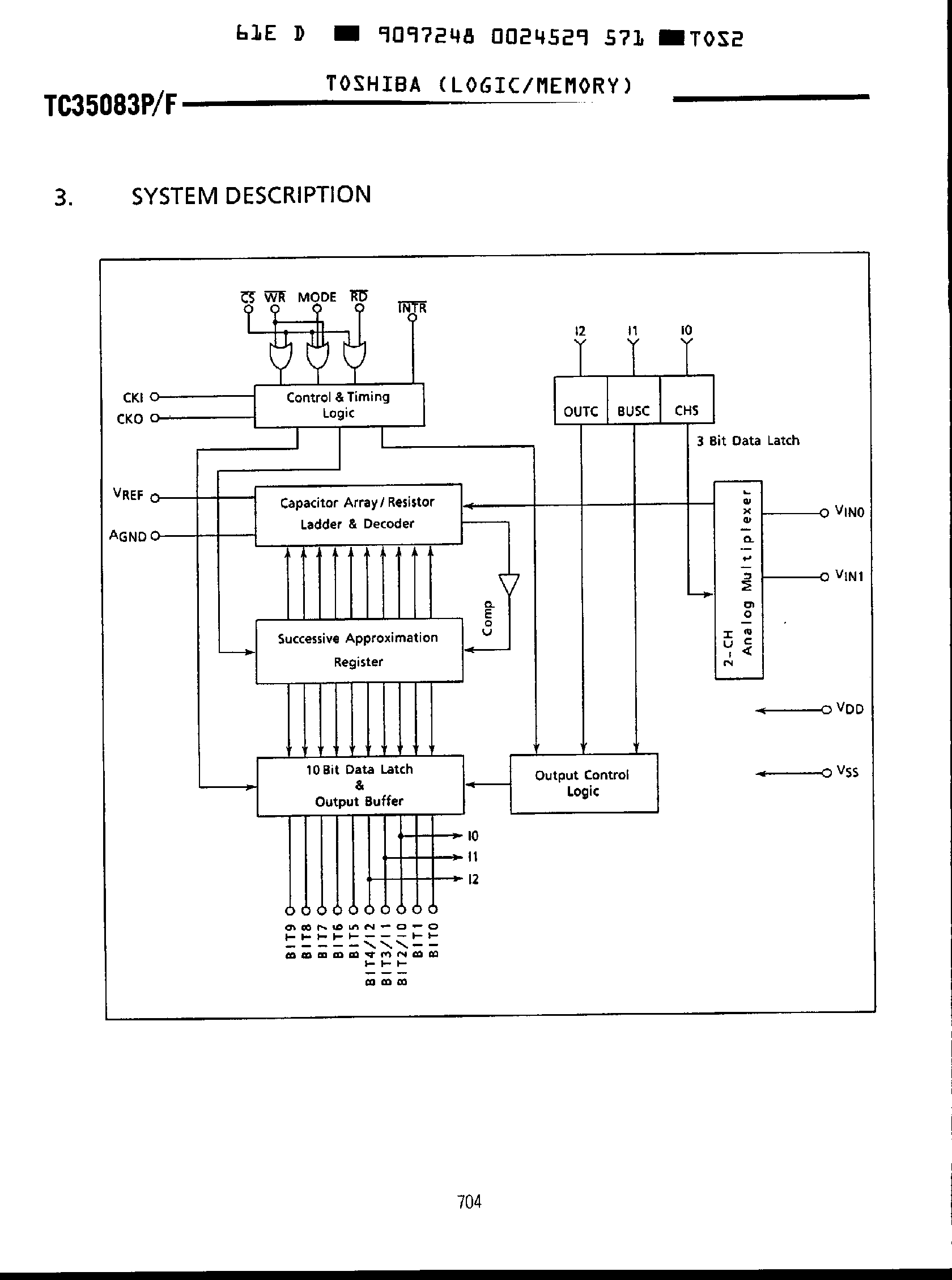 Datasheet TC35083F page 2 Datasheet TC35083F - 10-Bit A/D Converter page 2