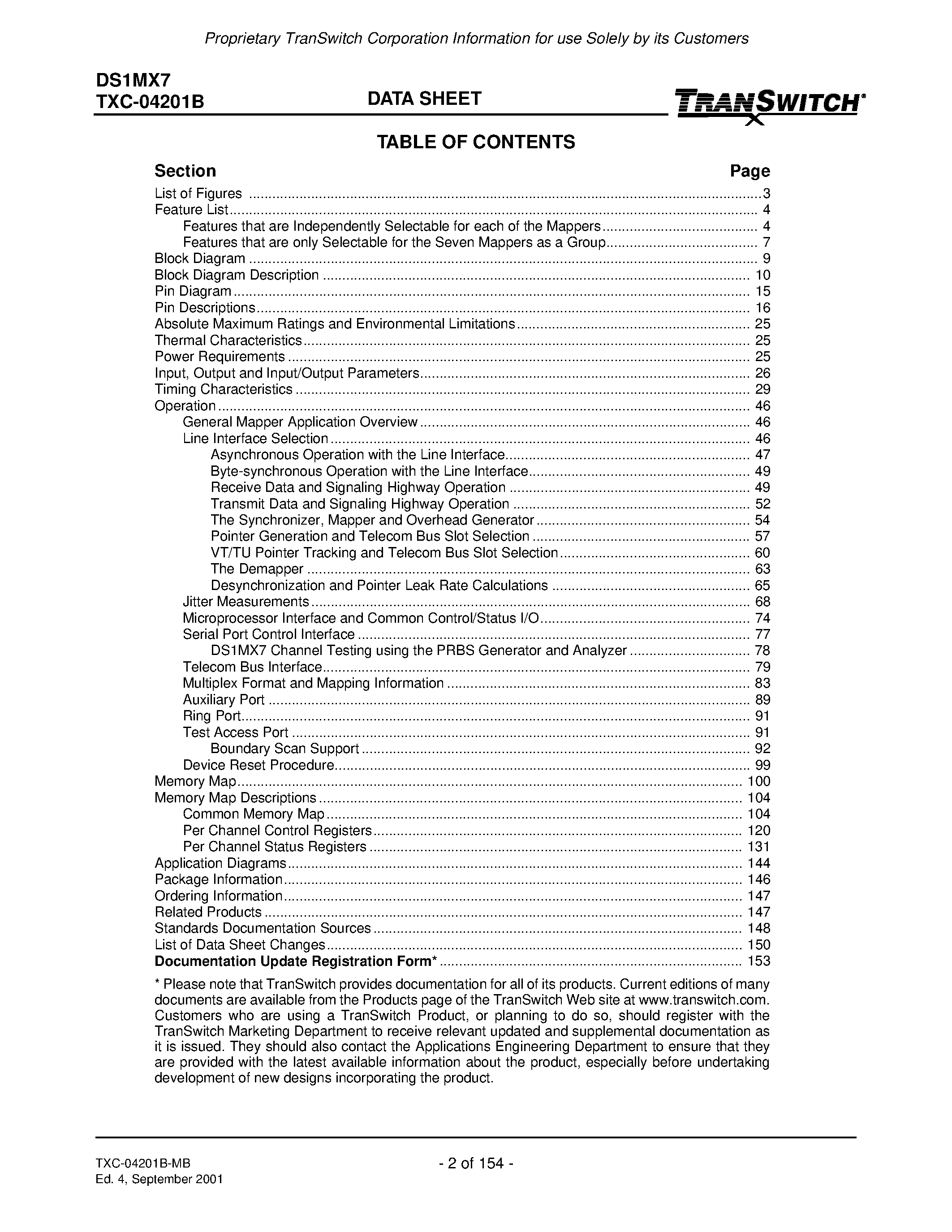 Даташит на микросхему TXC-04201B страница 2 Даташит TXC-04201B - DS1MX7 Device DS1 Mapper 7-Channel страница 2