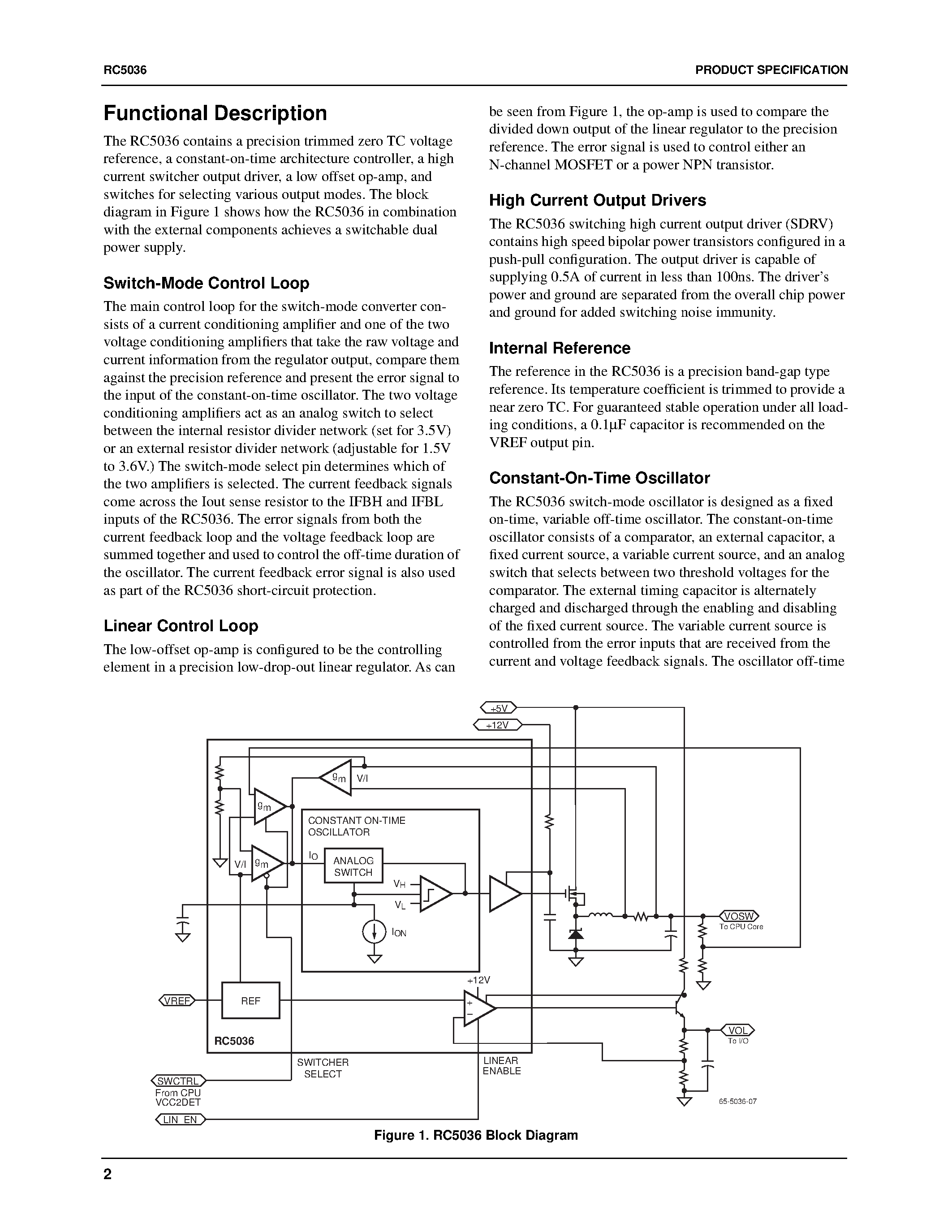 Даташит на микросхему RC5036 страница 2 Даташит RC5036 - Dual Adjustanble Voltage Regulators w/Enable страница 2