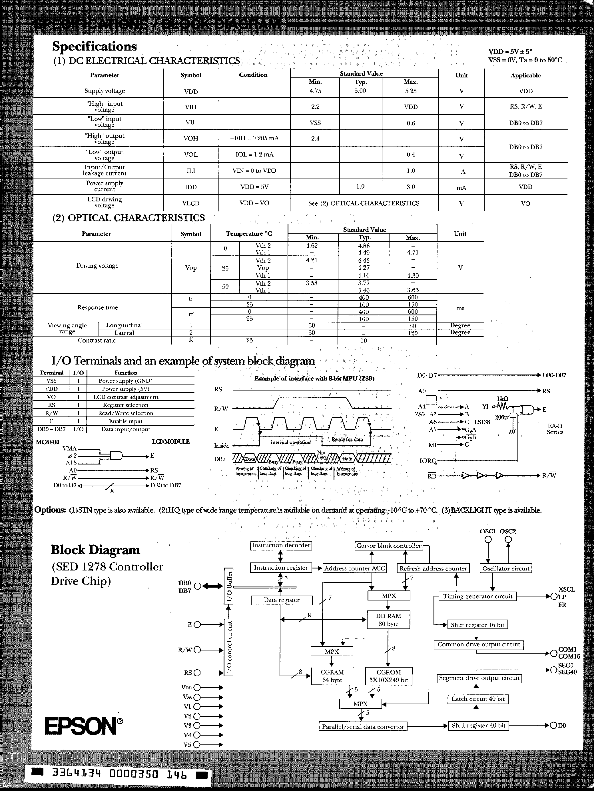 Даташит EA-D16015 - (EA-D Series) Alphanumeric Dot Matrix LCD Module страница 2