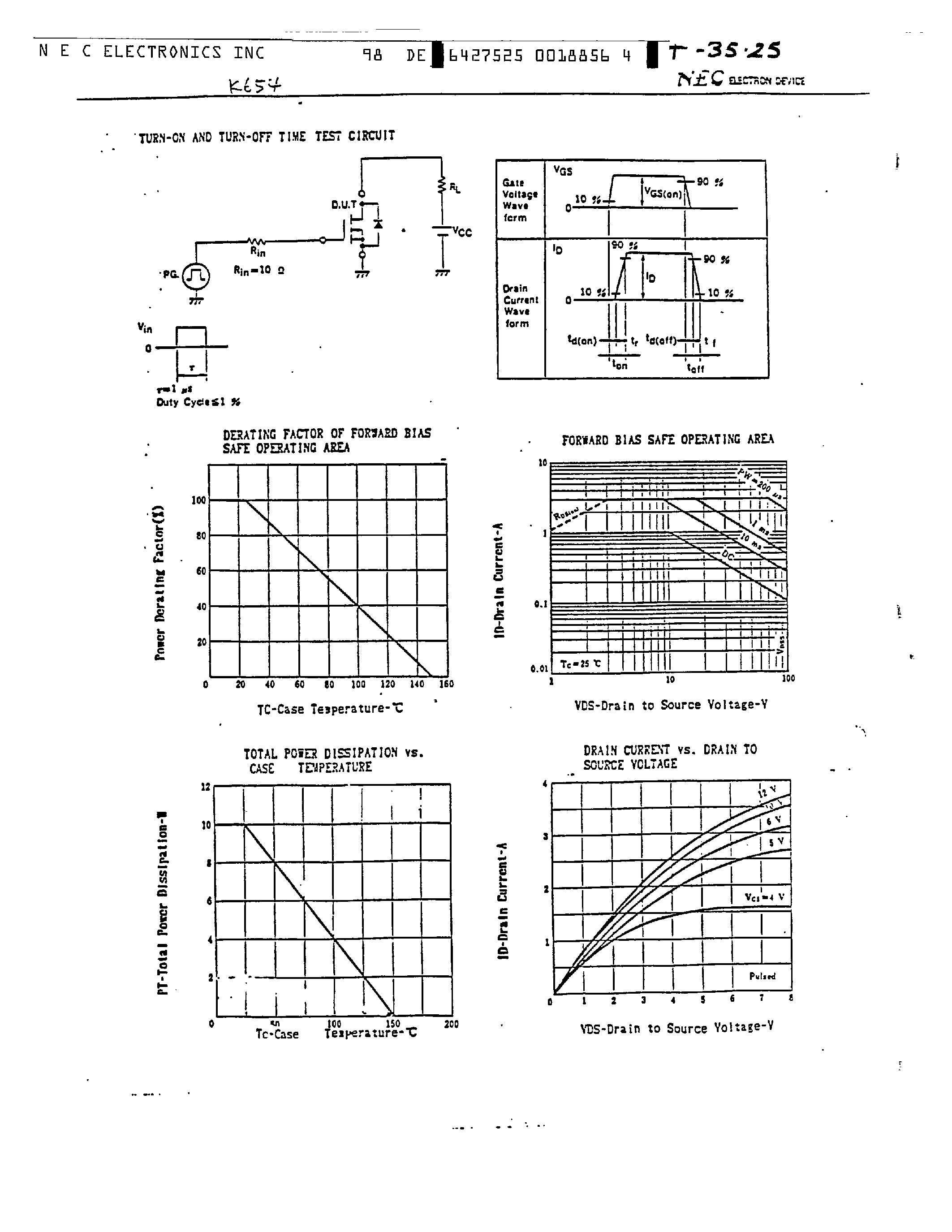 Datasheet 2SK654 - FAST SWITCHING N-CHANNEL SILICON POWER MOSFET page 2