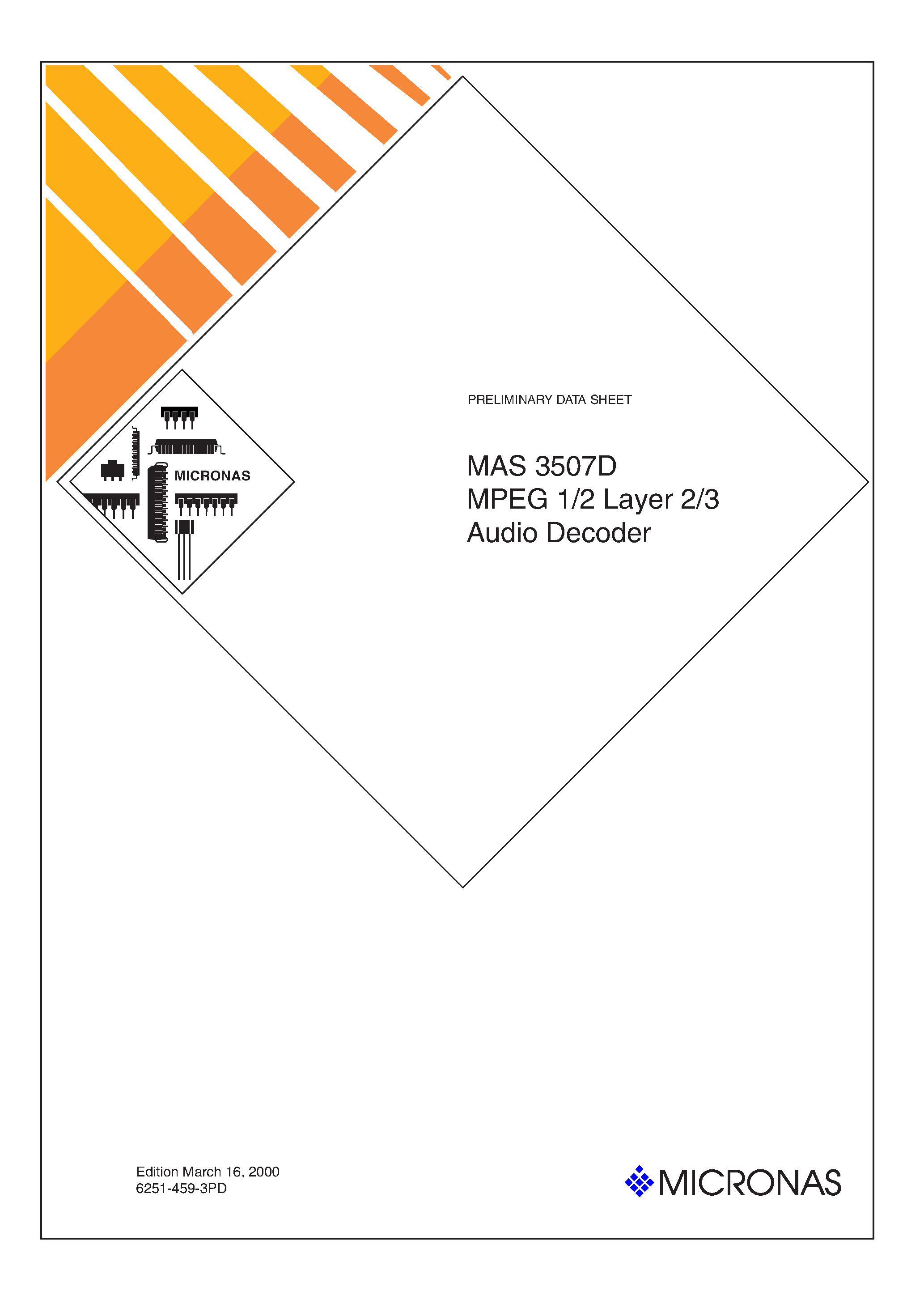 Datasheet MAS3507D - Mpeg 1/2 Layer 2/3 Audio Decoder page 1
