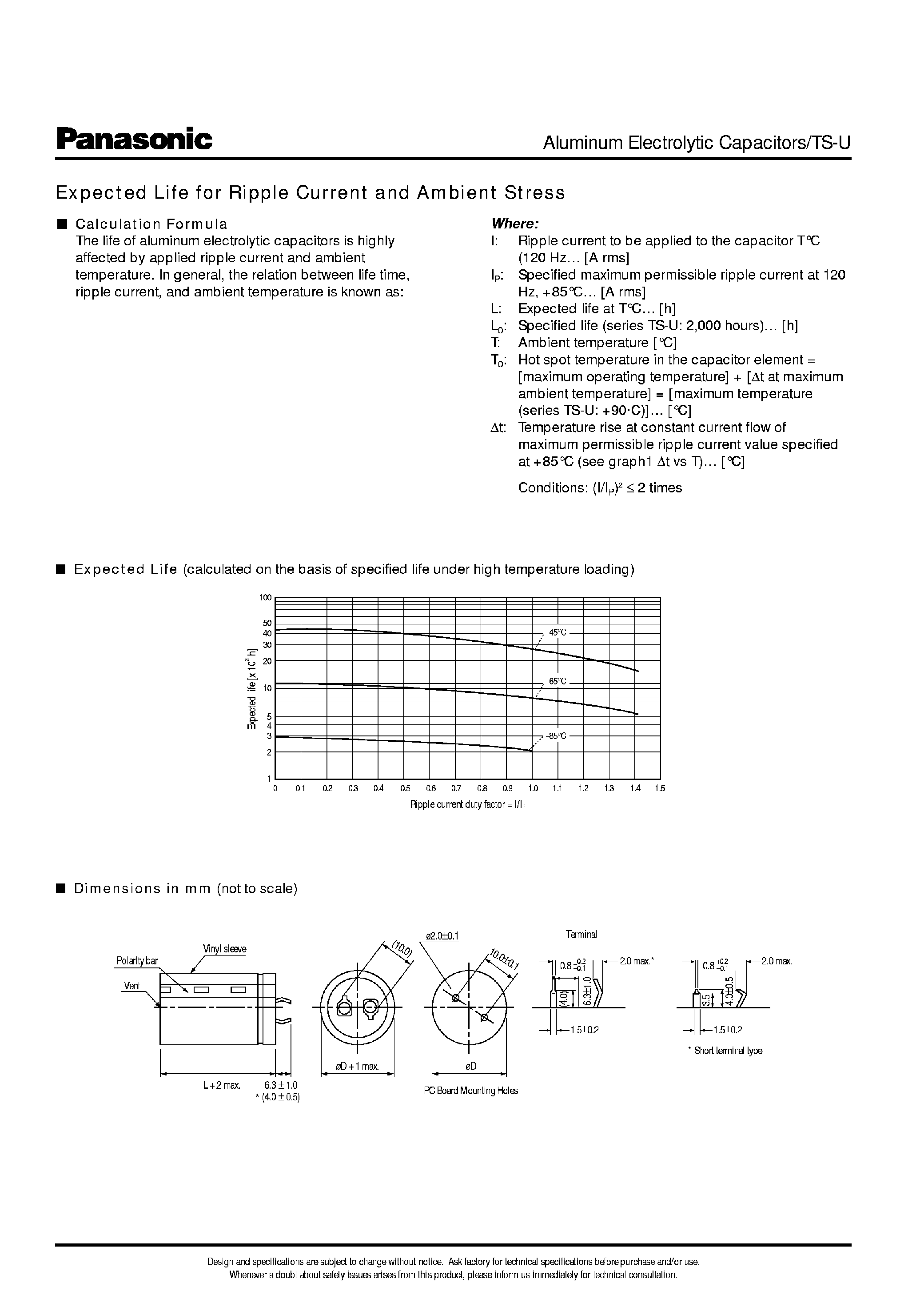 Datasheet ECES1xxx page 2 Datasheet ECES1xxx - (ECESxx Series) Aluminum Electrolytic Capacitors page 2