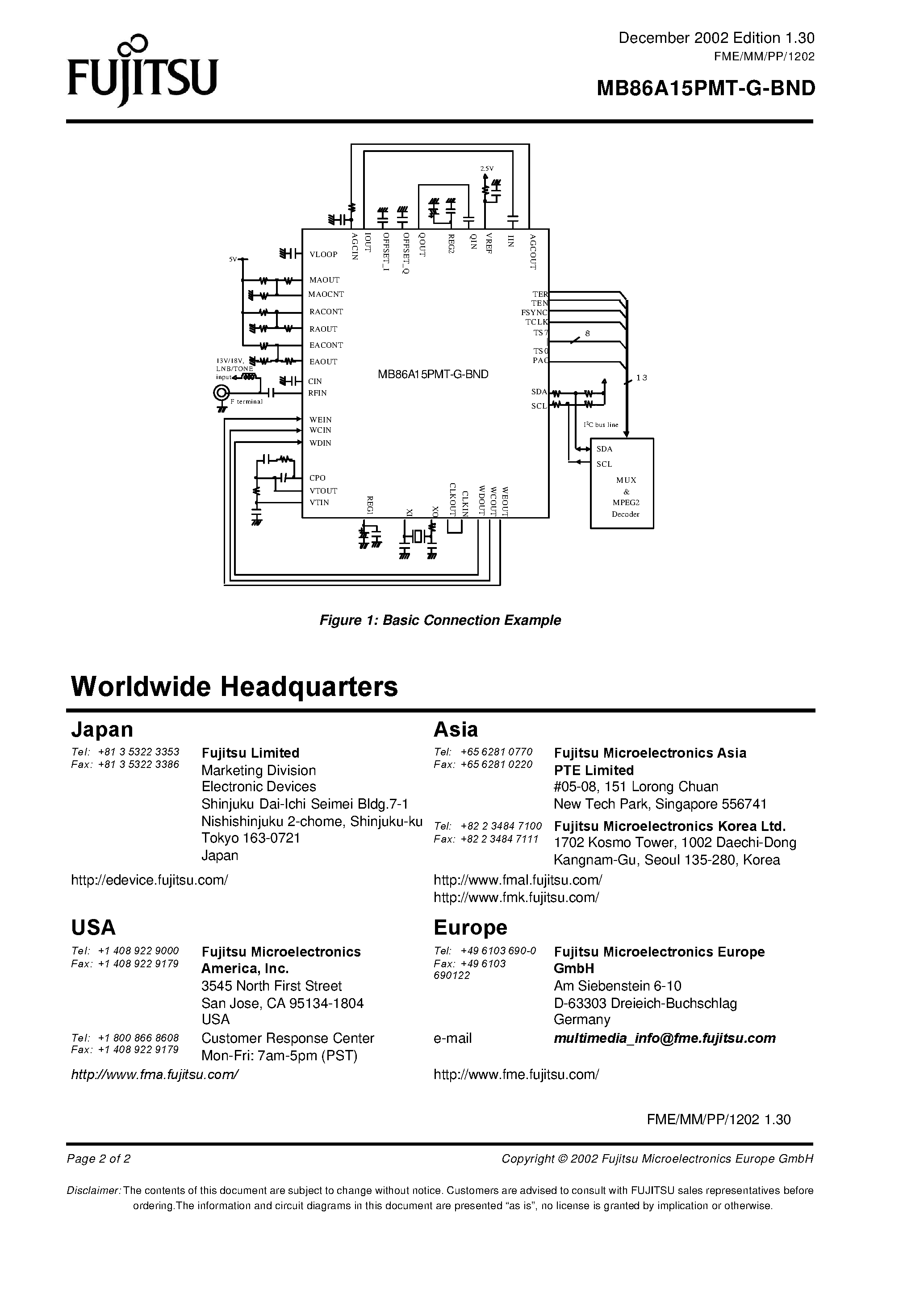 Даташит MB86A15PMT-G-BND - QPSK Silicon Tuner страница 2