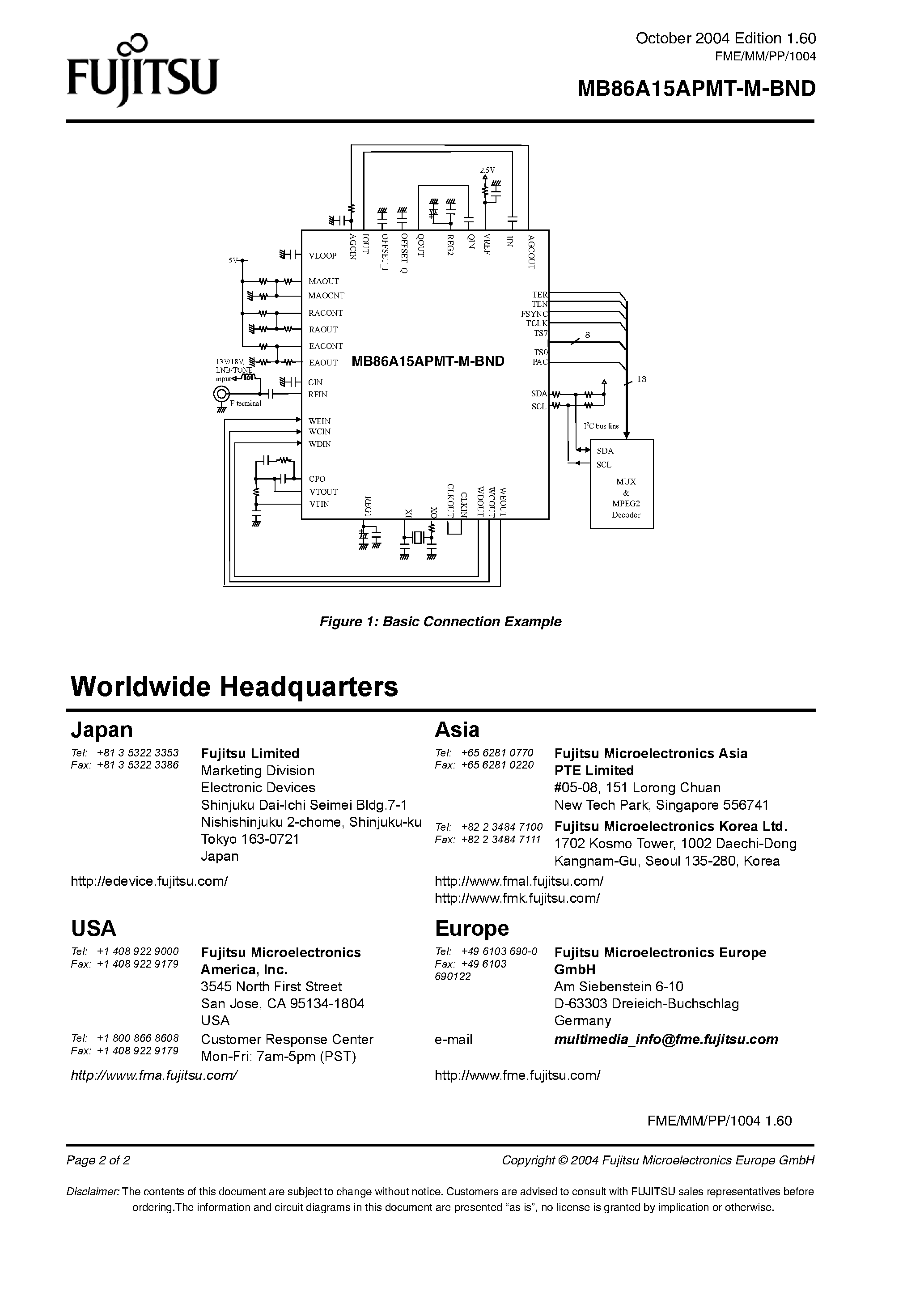 Datasheet MB86A15PMT-M-BND - QPSK Silicon Tuner page 2