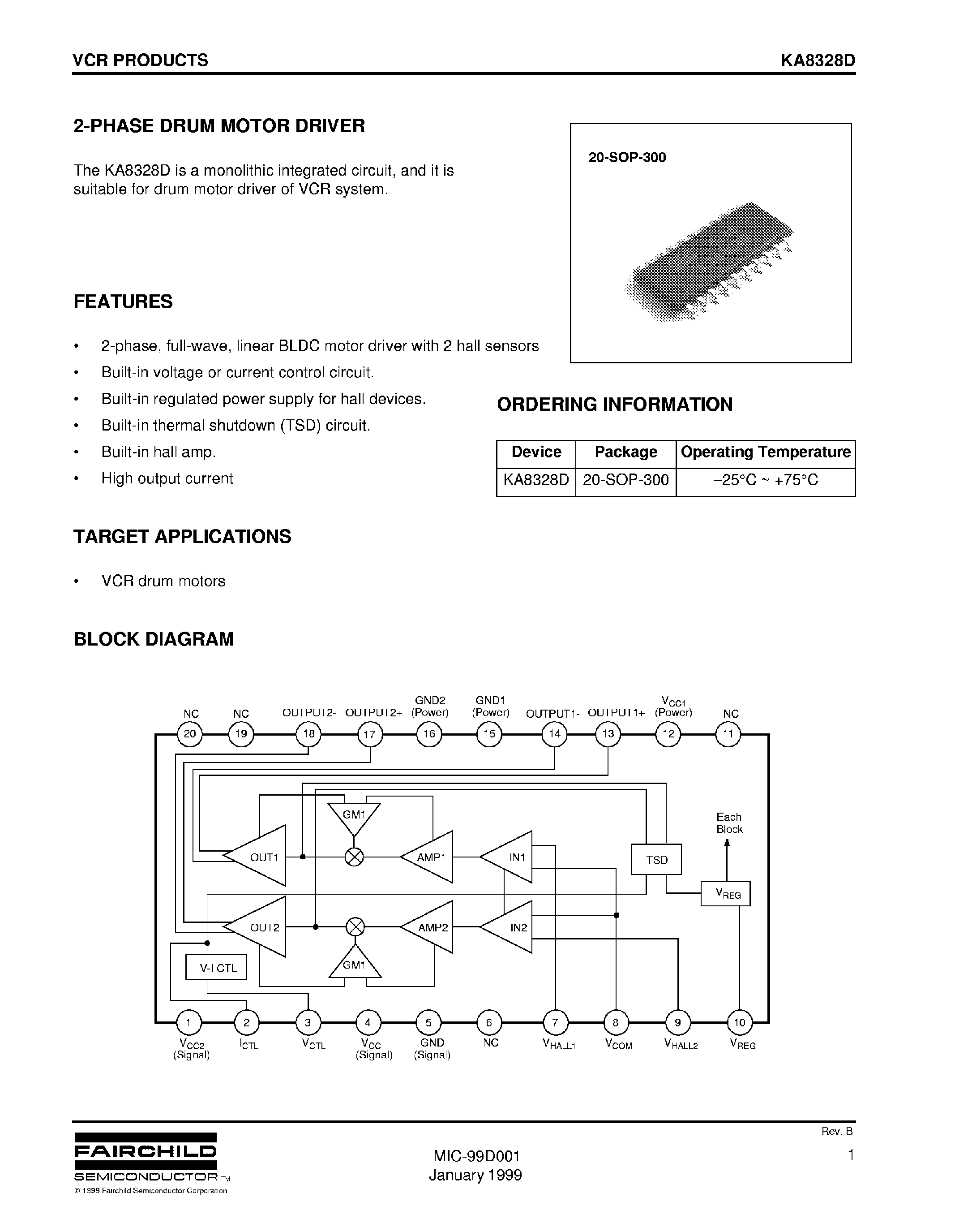 Datasheet KA8328D page 1 Datasheet KA8328D - 2 PHASE DRUM MOTOR DRIVER page 1