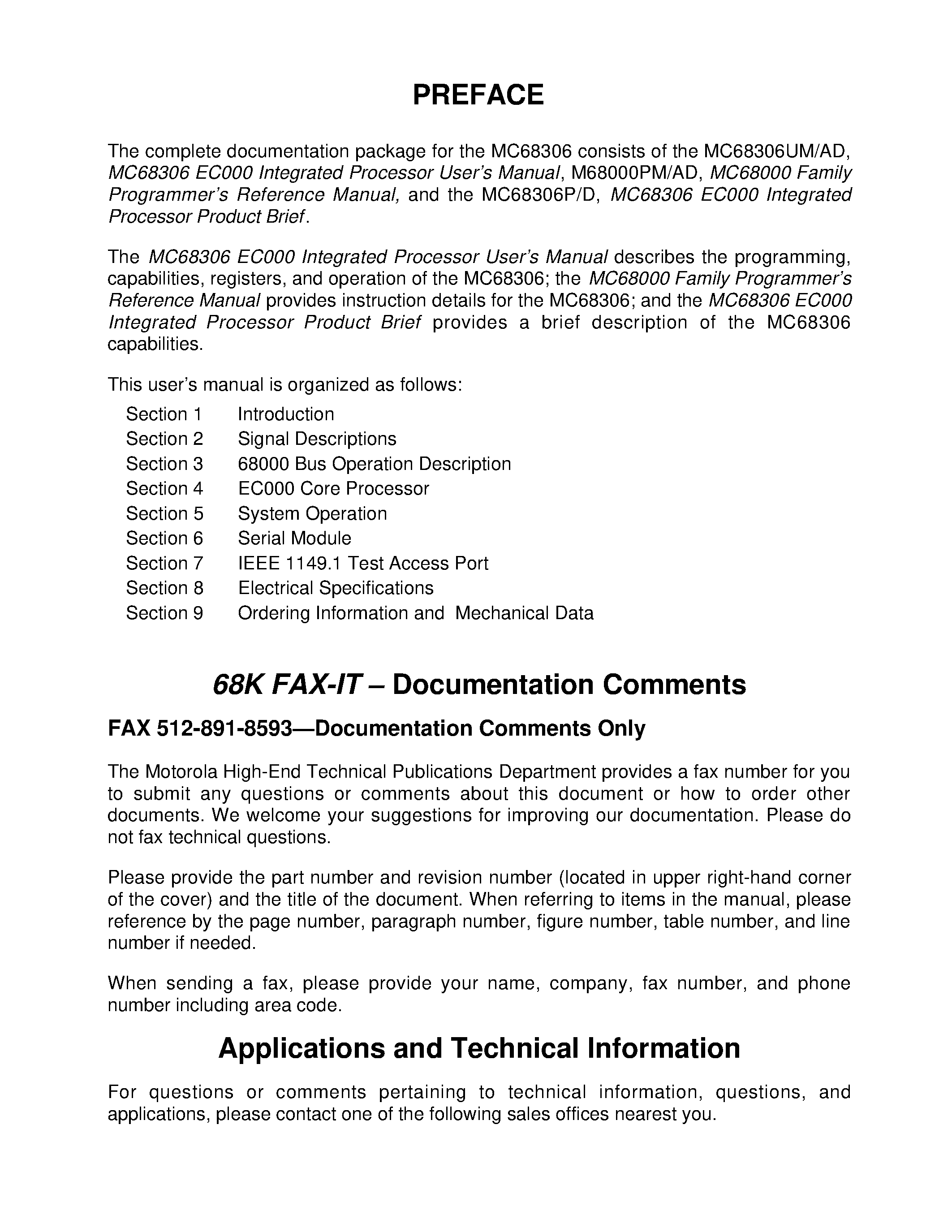Datasheet MC68306 - Integrated EC000 Processor page 2