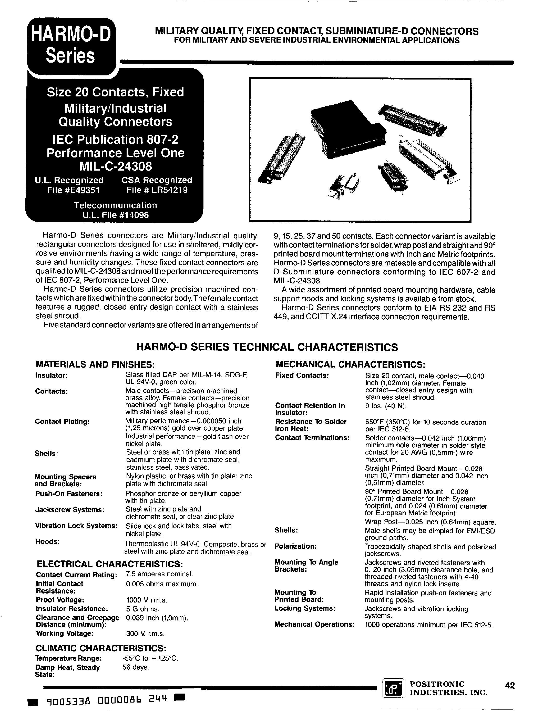 Datasheet HDC15Fxxx - (HDC Series) Subminiature-D Connectors page 2