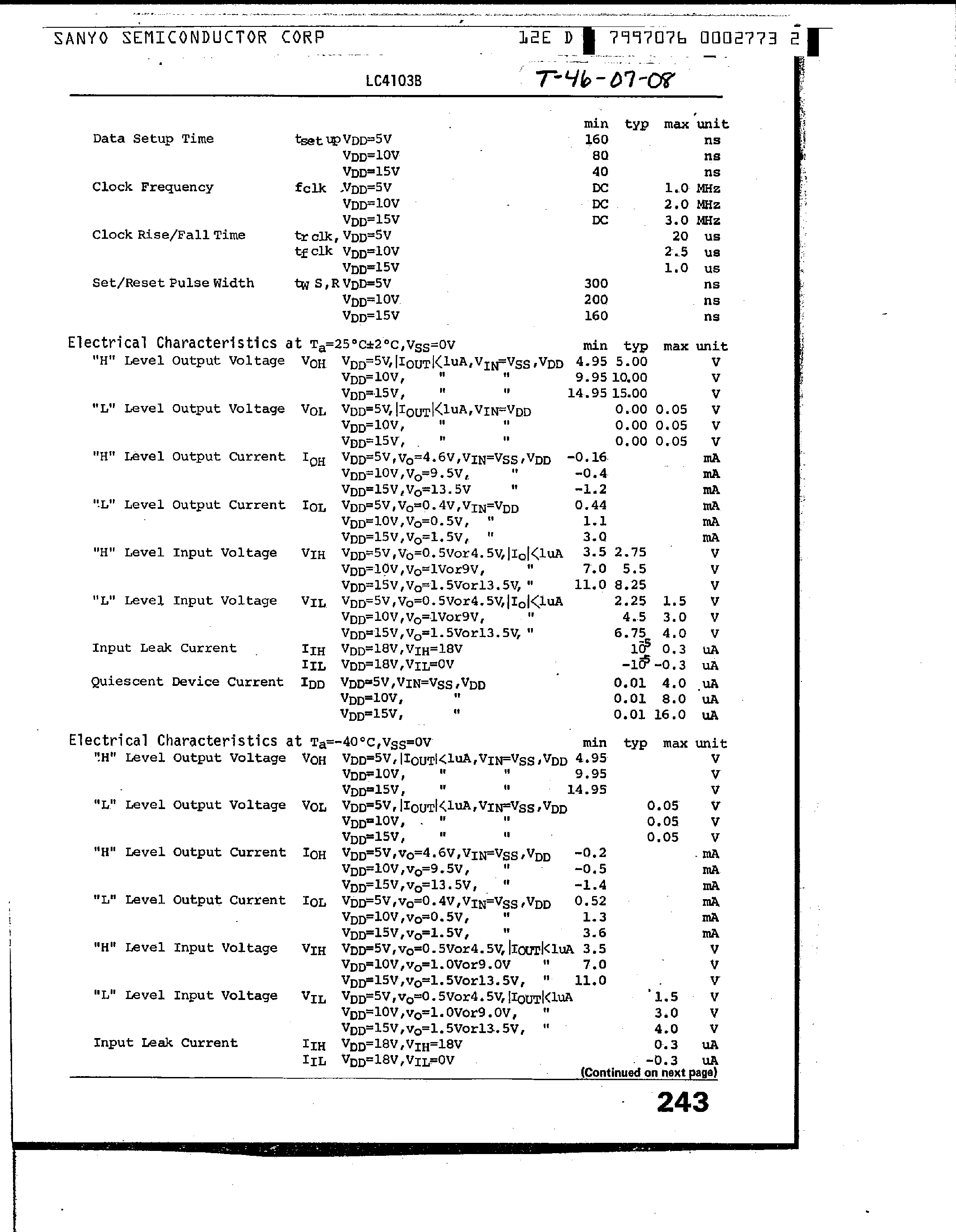 Даташит LC4013B - Dual D-Type Filp-Flop страница 2