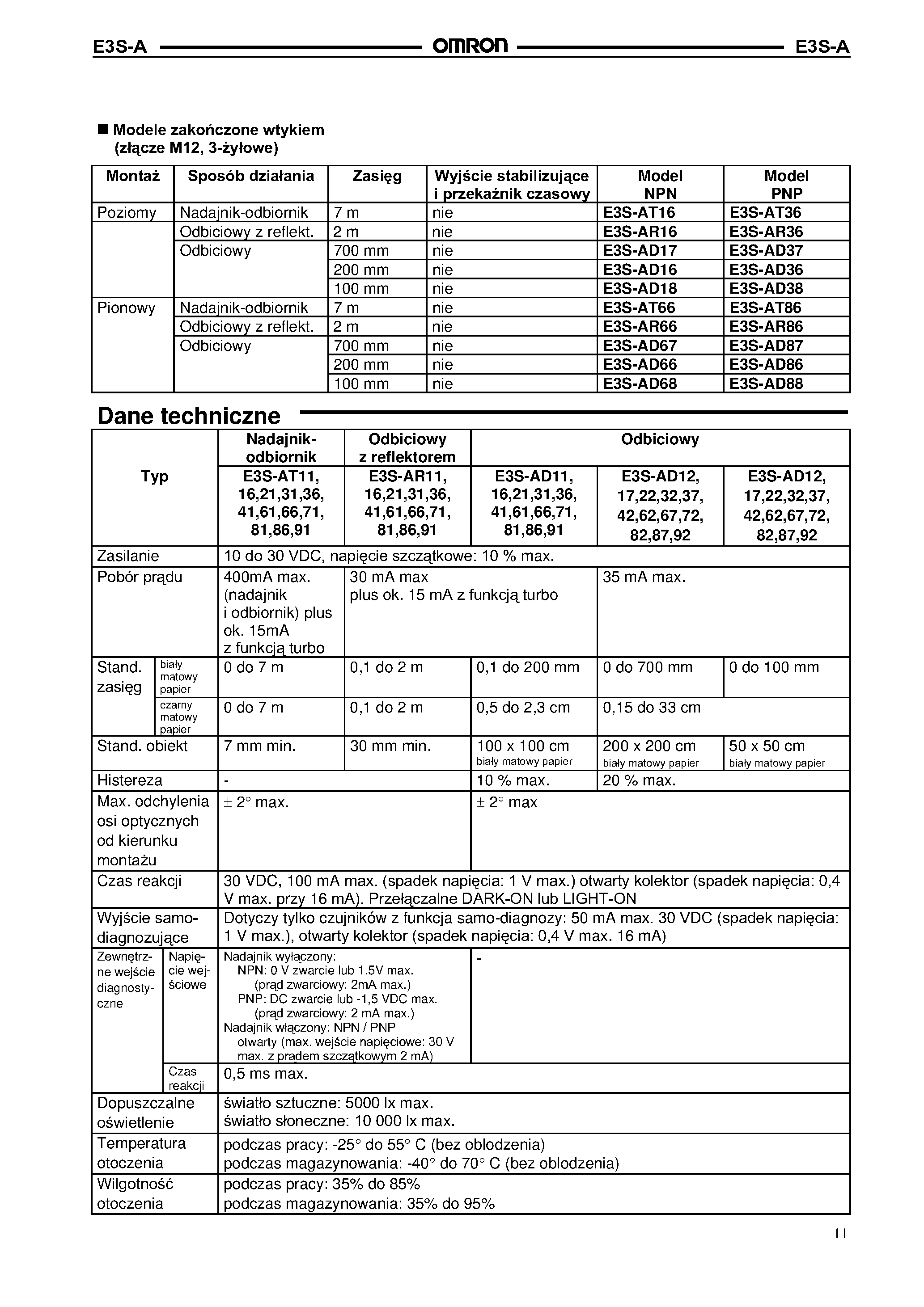 Datasheet E3S-A - Fotoschalter page 2