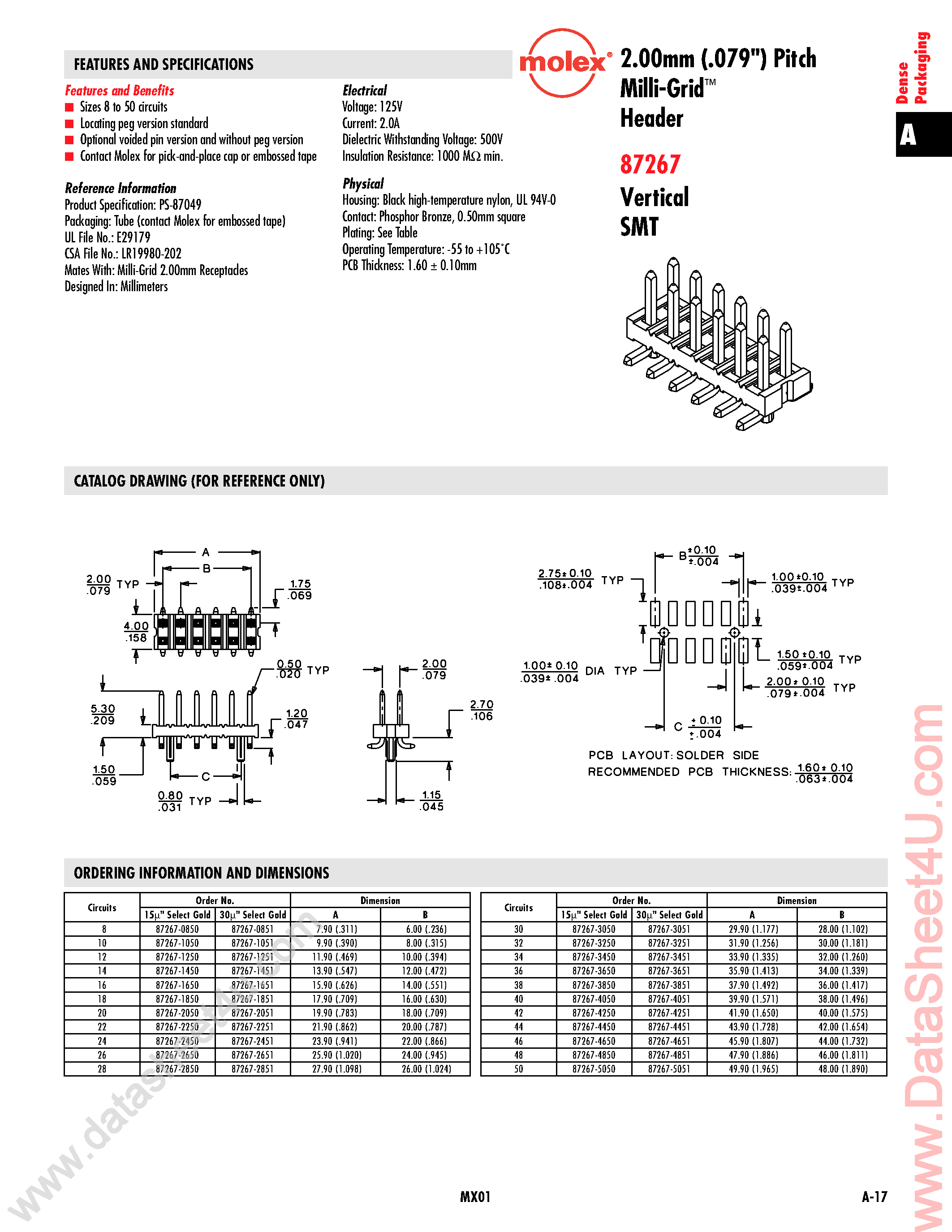 Datasheet 87267-2450 - (87267-xxxx) HEADER CONNECTOR page 1