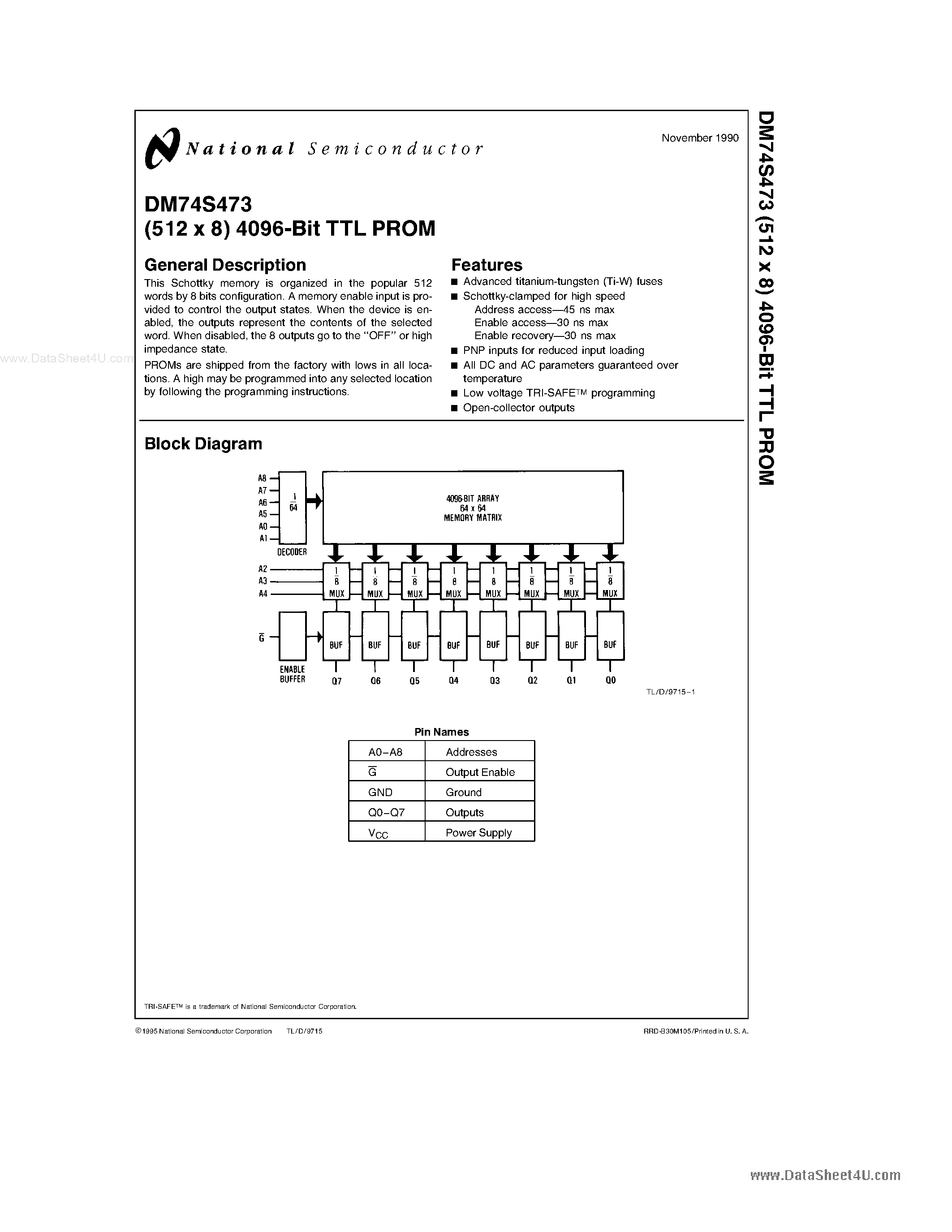 Datasheet 74S473 page 1 Datasheet 74S473 - Search -----> DM74S473 page 1