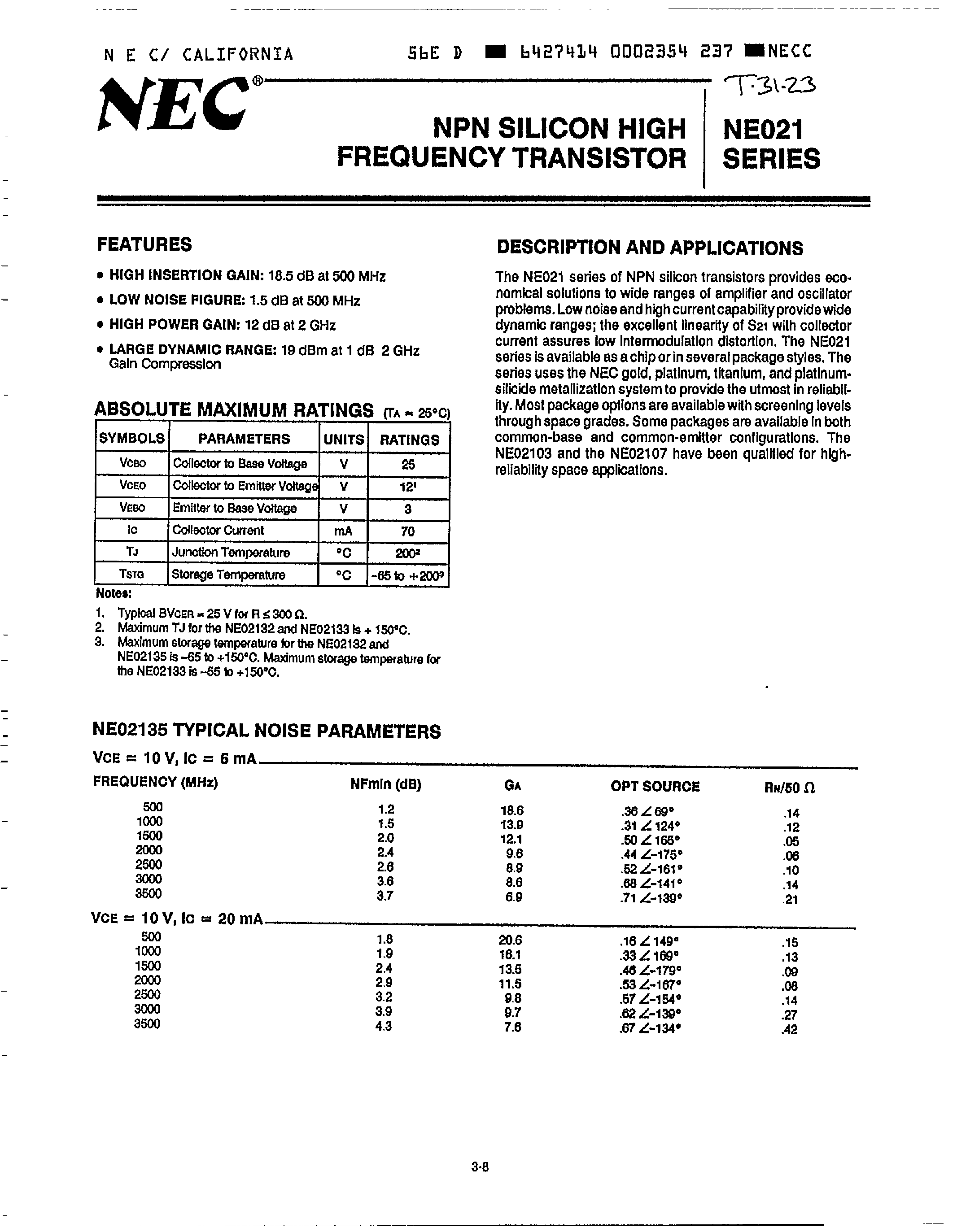 Даташит на микросхему 2SC1988 страница 1 Даташит 2SC1988 - NPN SILICON HIGH FREQUNY TRANSISTOR страница 1