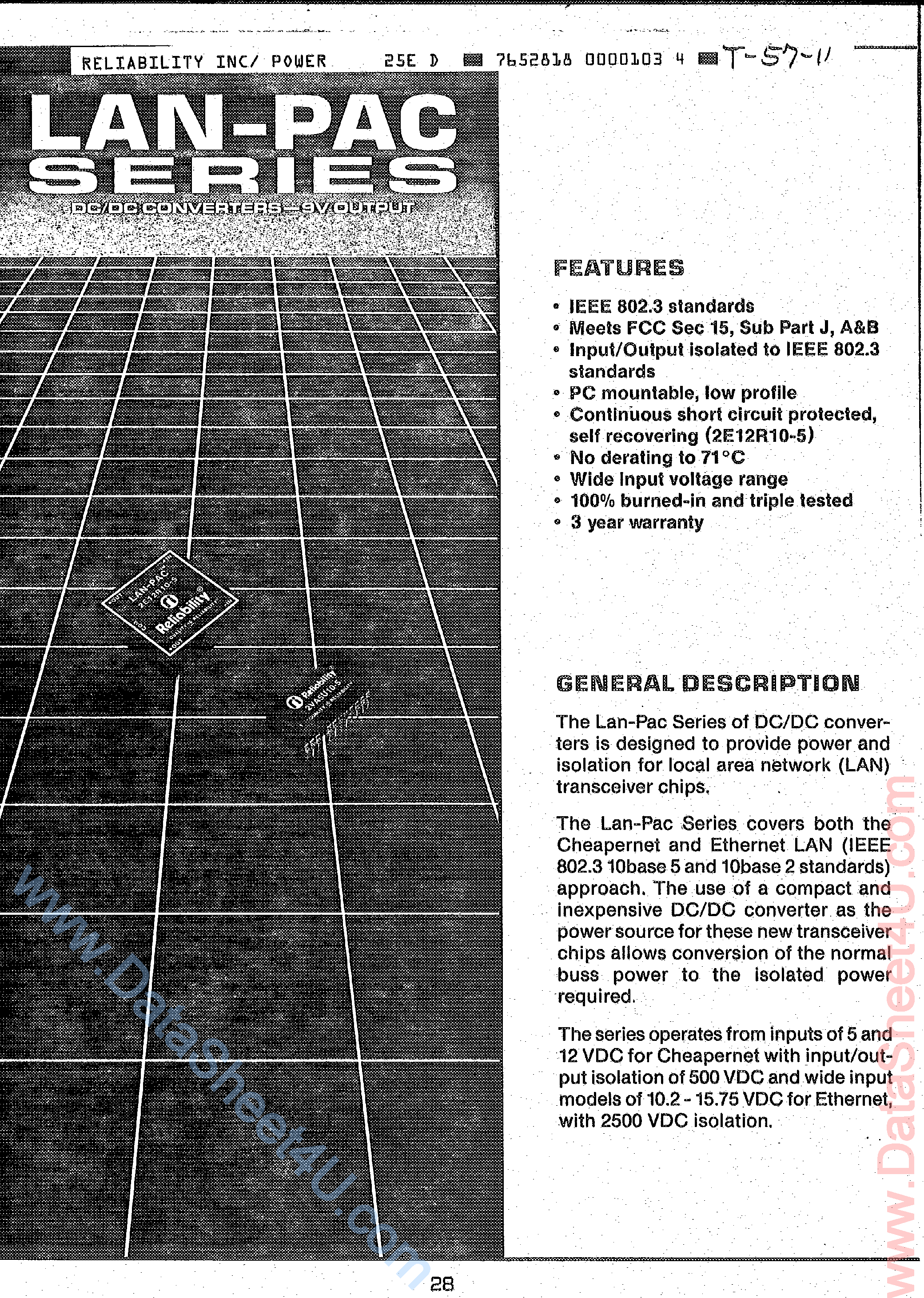Datasheet 2E12R10-5 page 1 Datasheet 2E12R10-5 - Analog IC page 1