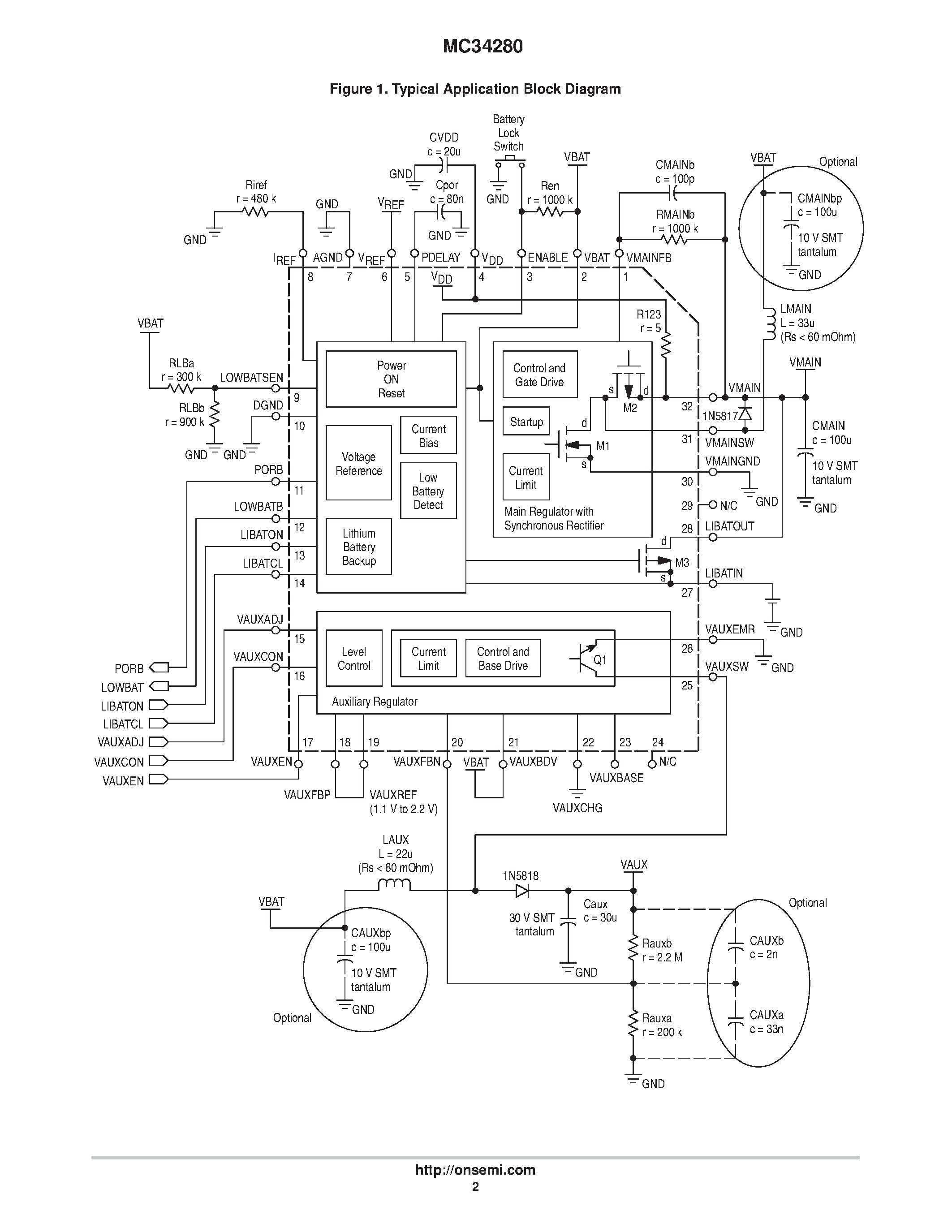 Datasheet MC34280 - Power Supply & Management IC for Handheld Electronic Products page 2