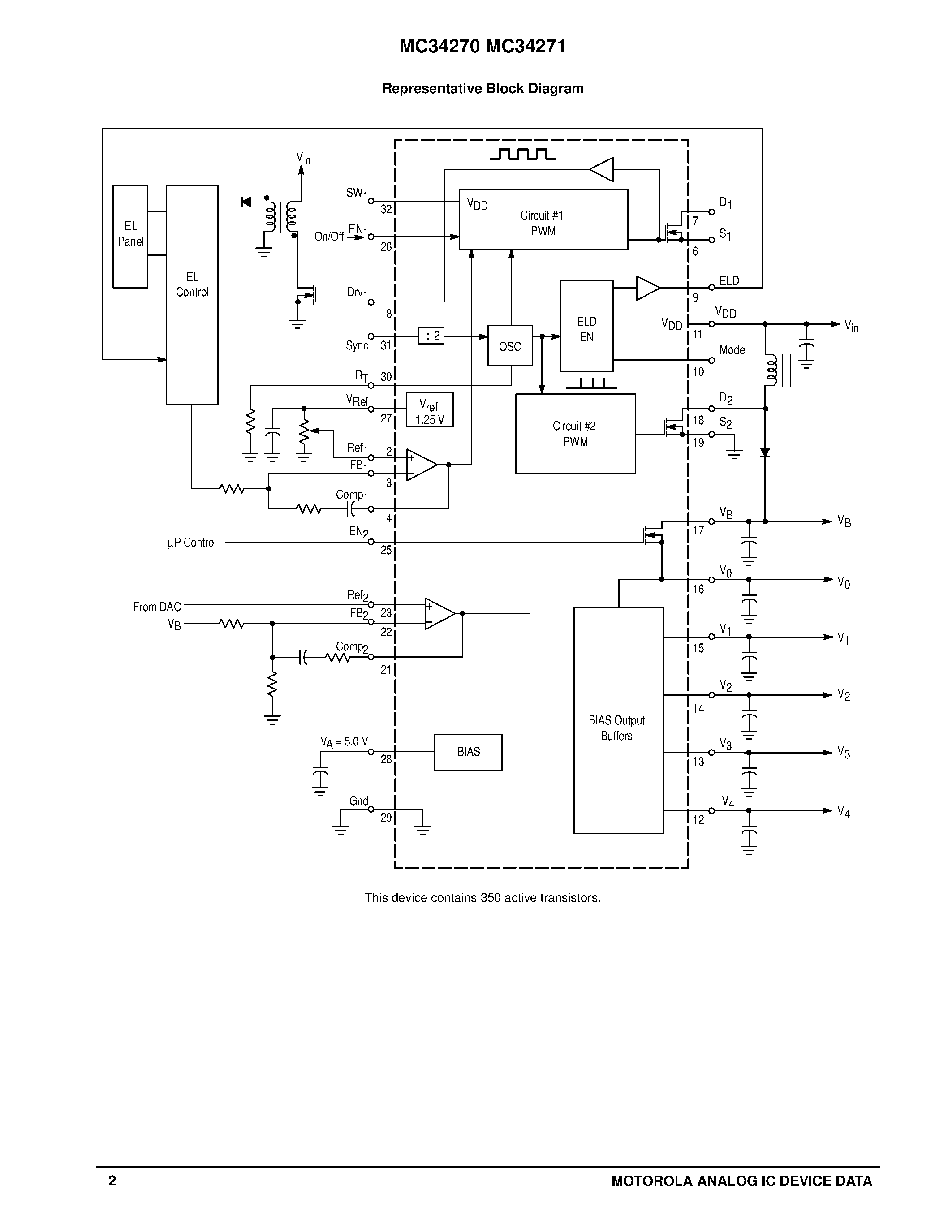 Даташит на микросхему MC34270 страница 2 Даташит MC34270 - (MC34270 / MC34271) LIQUID CRYSTAL DISPLAY AND BACKLIGHT INTEGRATED CONTROLLER страница 2