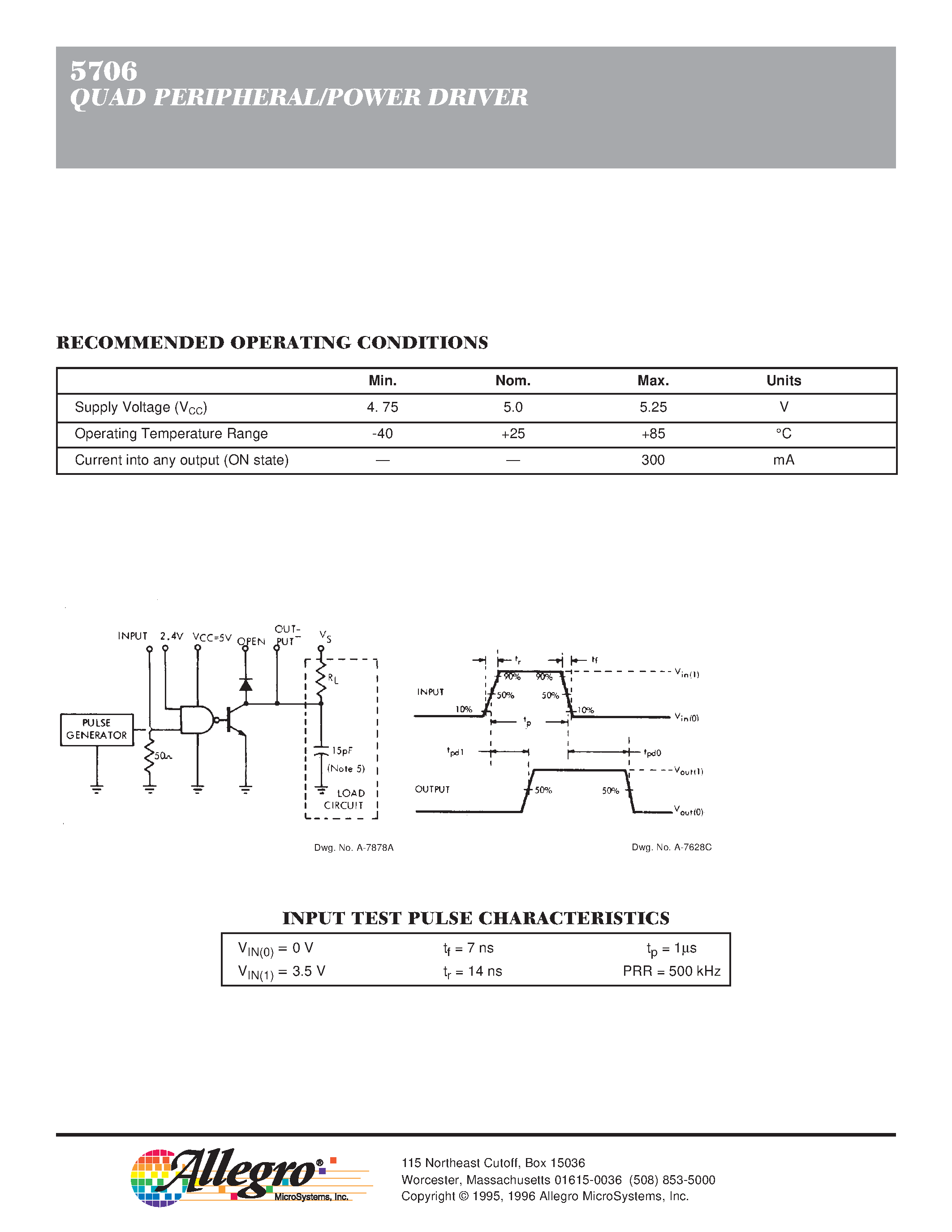 Datasheet UDQ5706 page 2 Datasheet UDQ5706 - QUAD 2-INPUT PERIPHERAL/POWER DRIVER page 2
