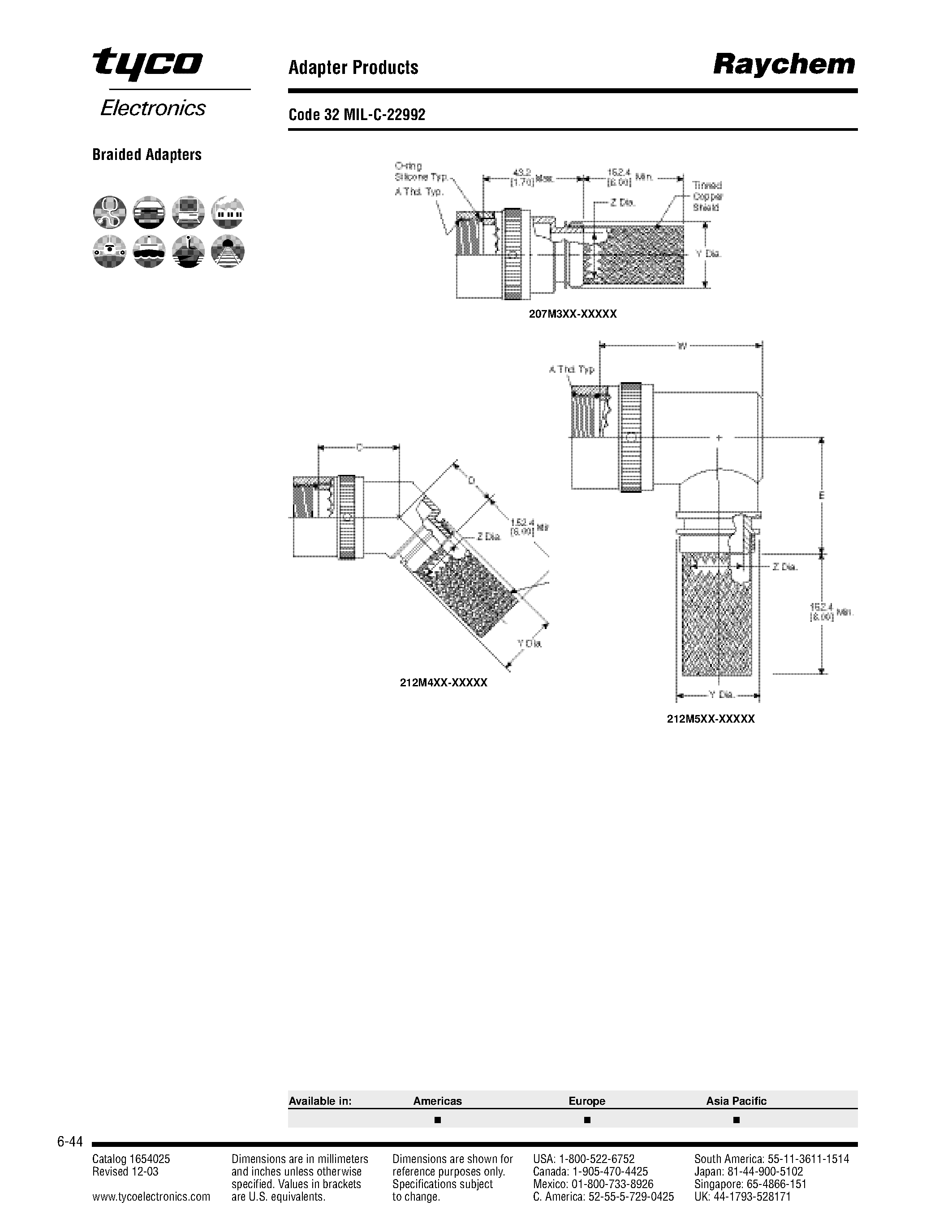 Даташит MIL-C-22992 - Braided Adapters страница 1