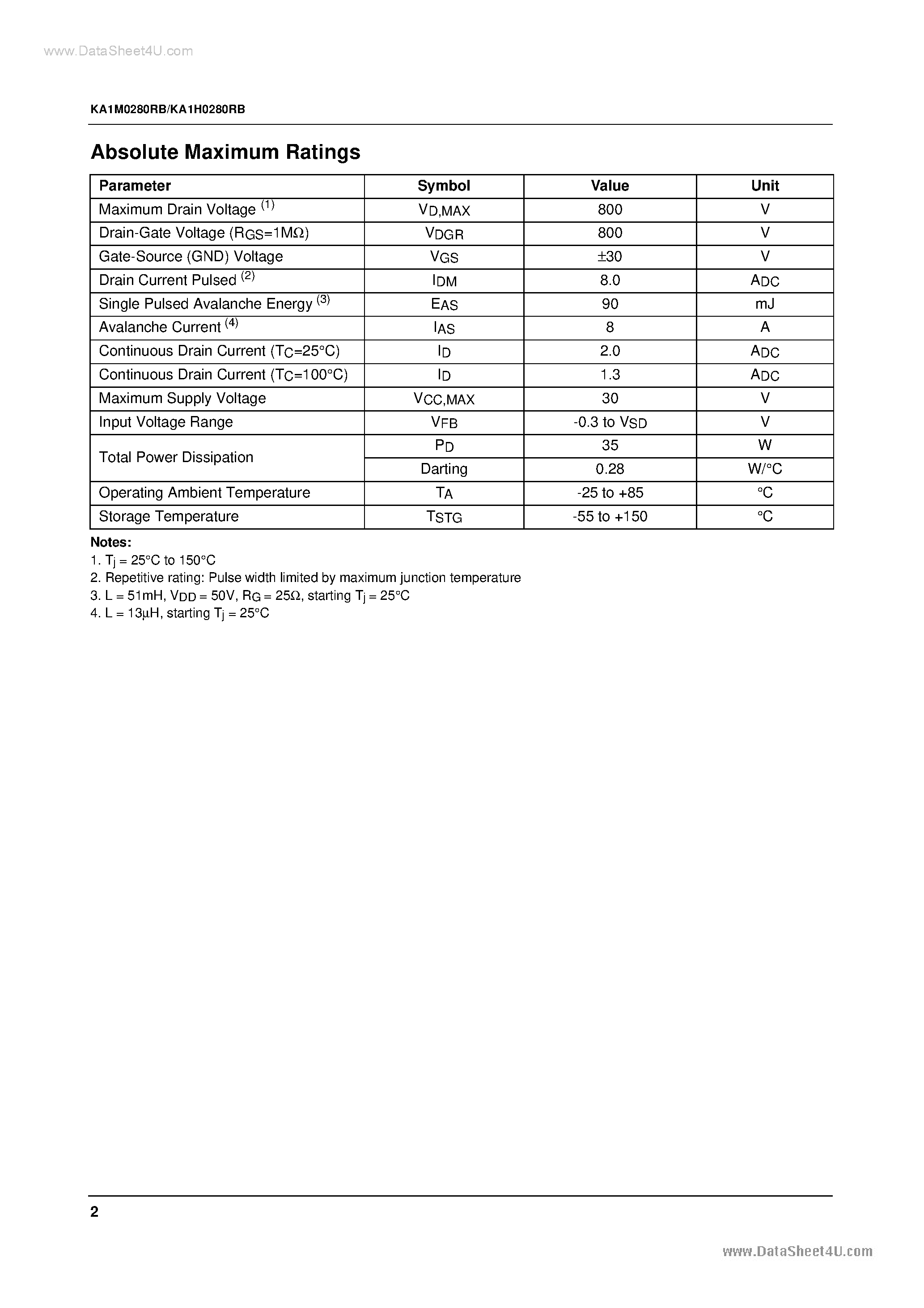 Даташит на микросхему 1H0280R страница 2 Даташит 1H0280R - Search -----> KA1H0280R страница 2
