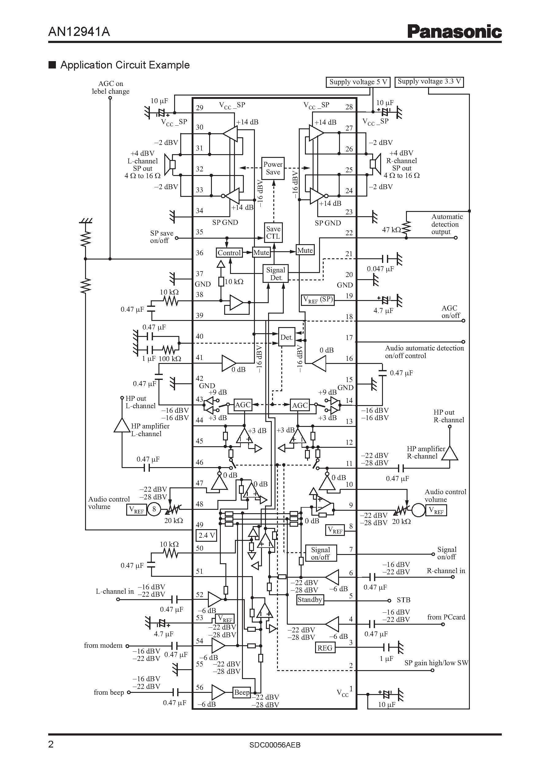 Даташит AN12941A - amplifier IC for stereo speakers страница 2