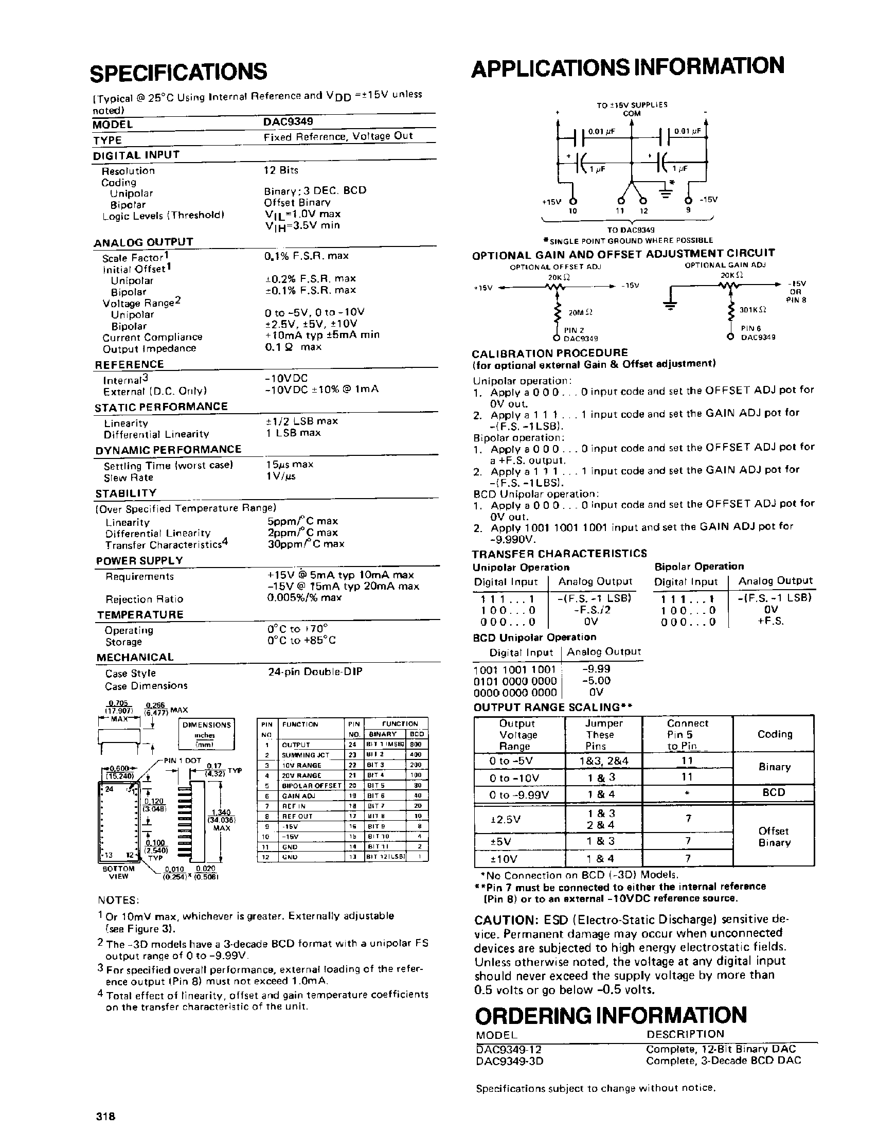 Datasheet DAC9349 page 2 Datasheet DAC9349 - Complete 12-Bit CMOS DAC page 2