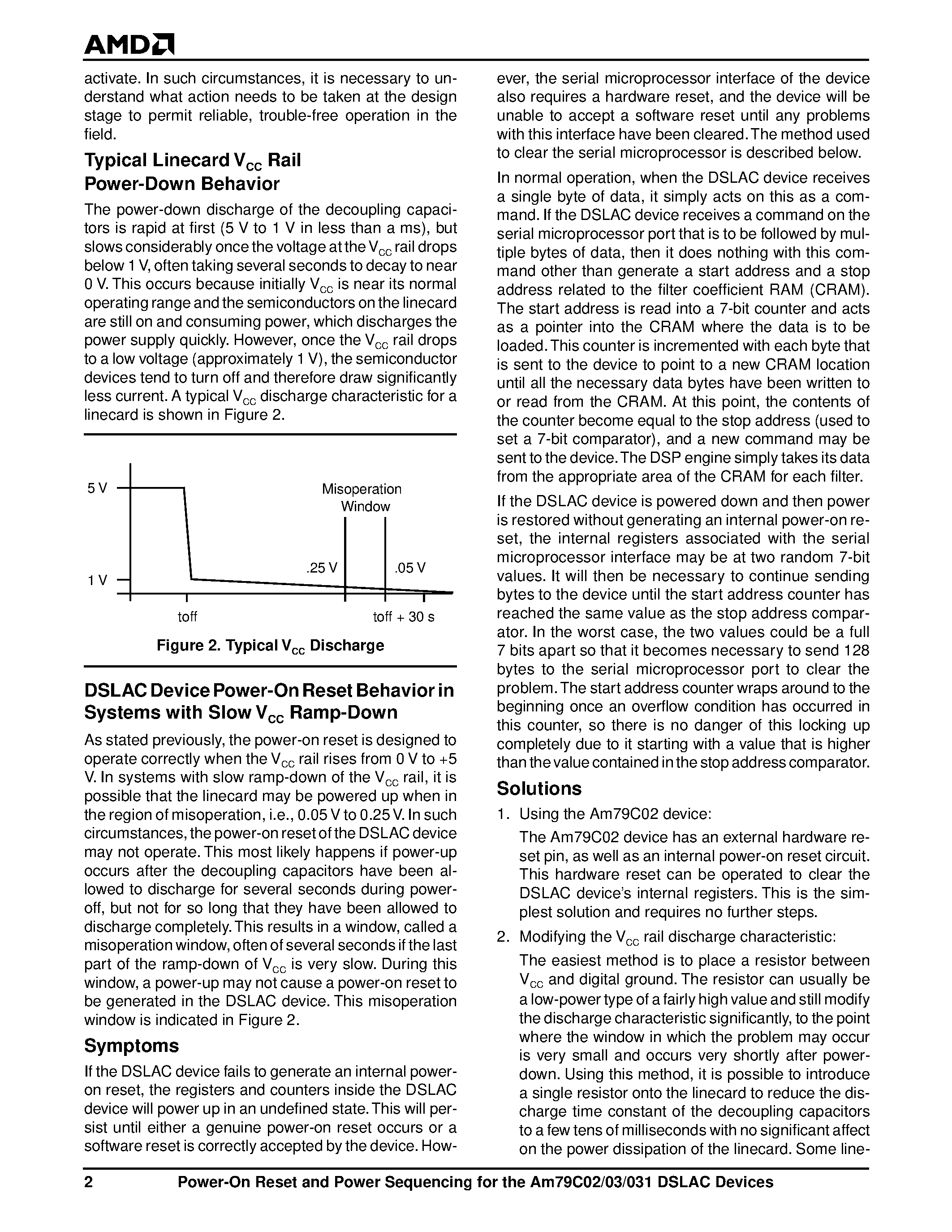 Datasheet AM79C02 - (AM79C02/03/031) Power-On Reset and Power Sequencing page 2