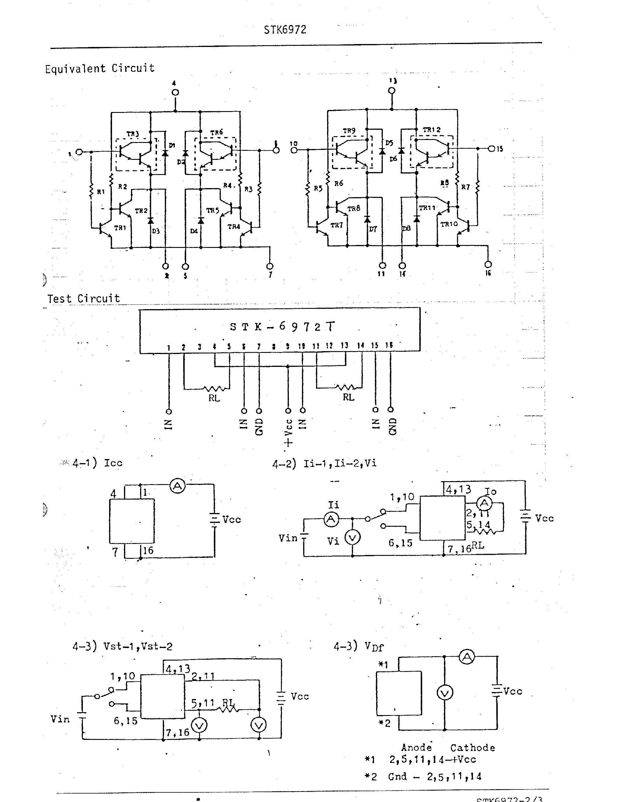 Datasheet STK6972 page 2 Datasheet STK6972 - Thick Film Hybrid Integrated Circuit BRIDGE POWER PACK page 2