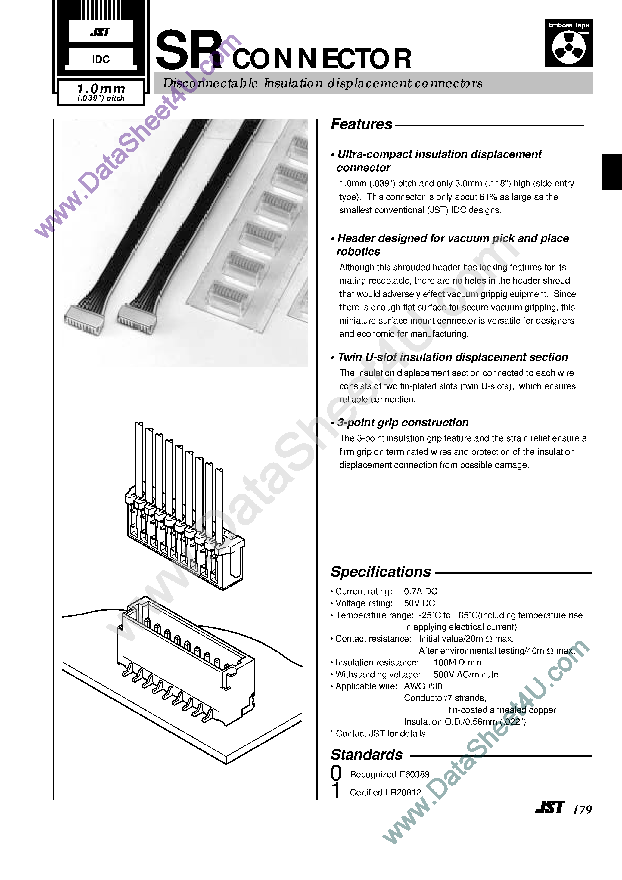 Даташит SM02B-SRSS-xx - SR Connector страница 1