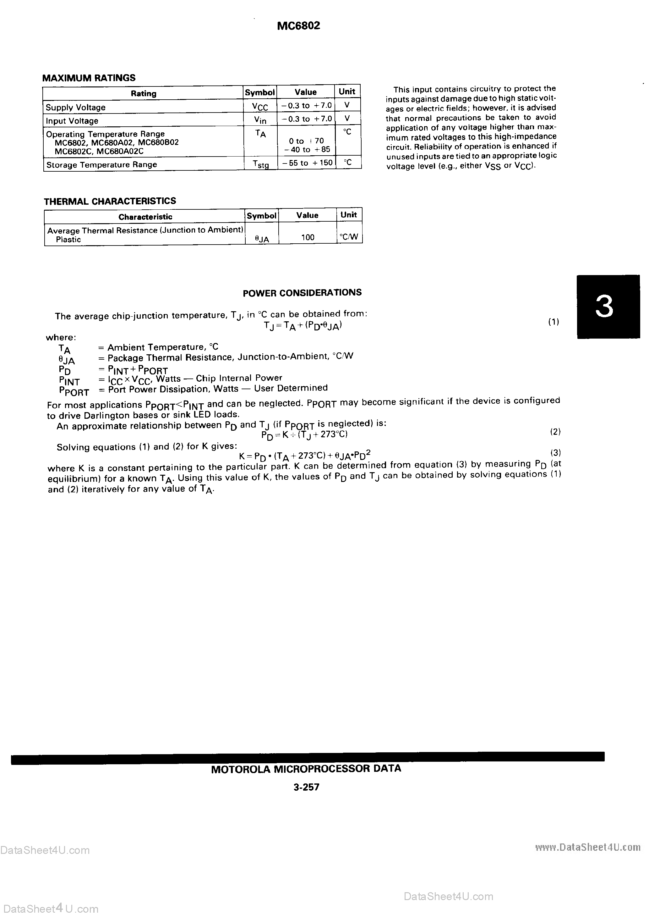 Datasheet MC6802 - Microprocessor With Clock and Oprtional RAM page 2