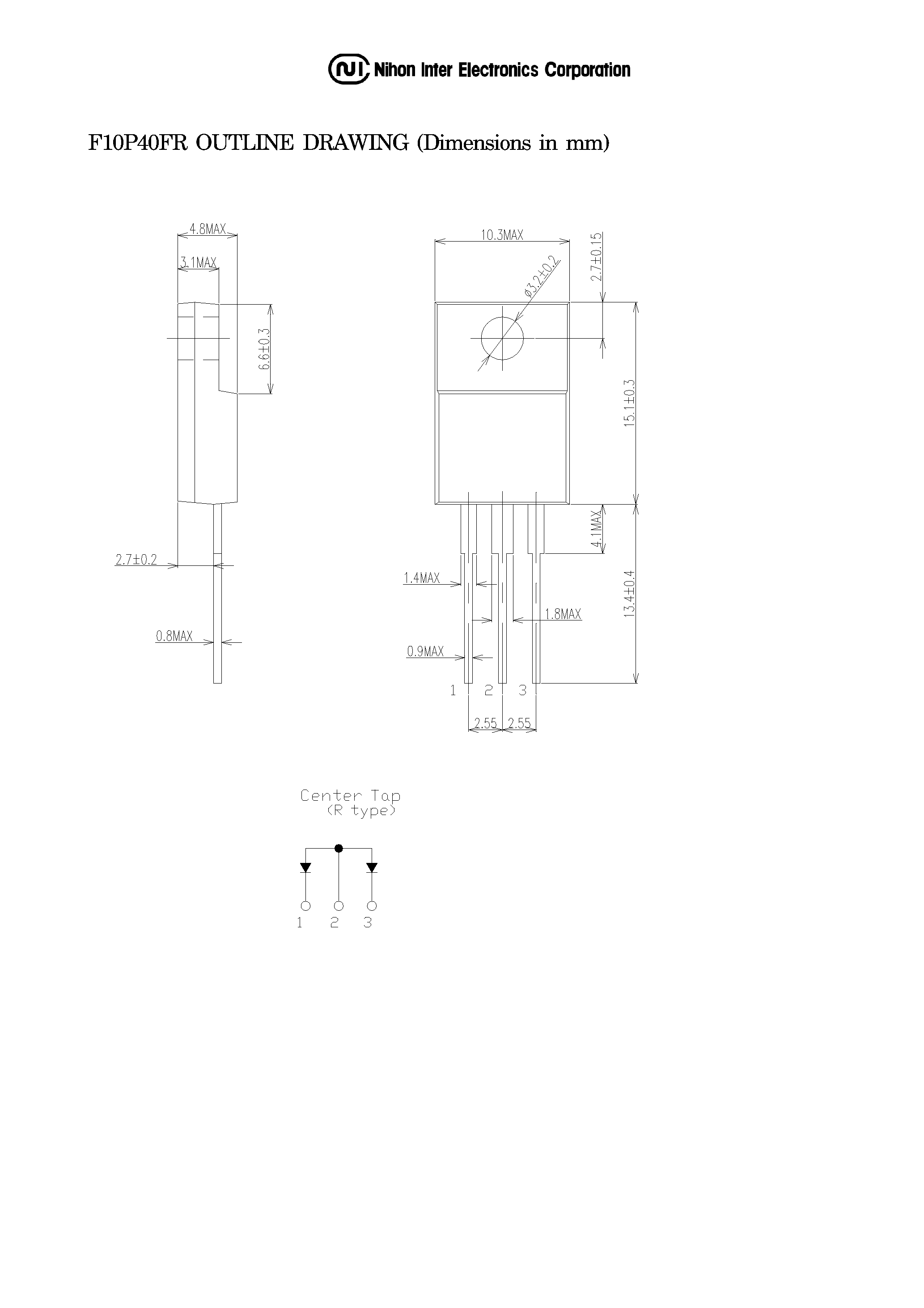 Даташит на микросхему F10P40FR страница 2 Даташит F10P40FR - FRD DUAL DIODES - ANODE COMMON страница 2