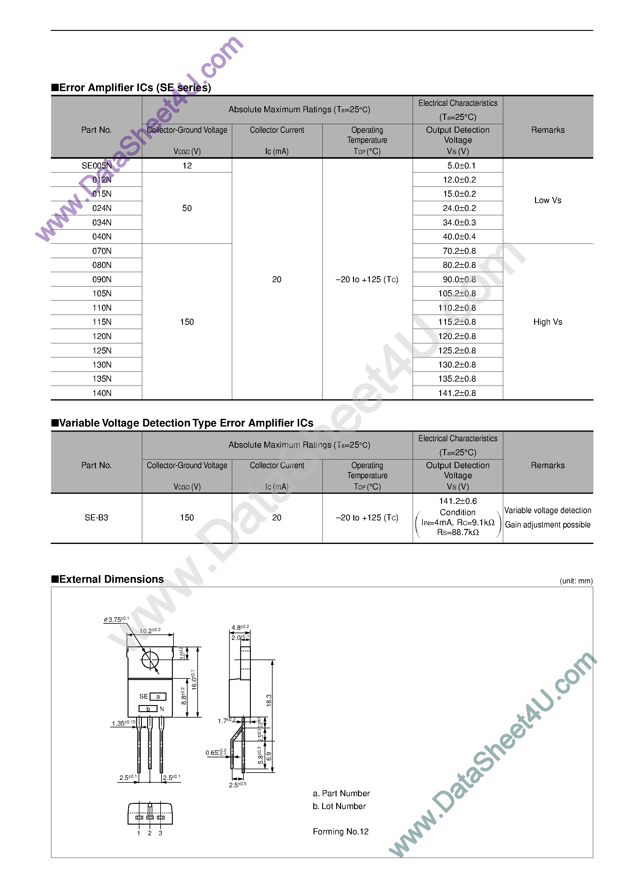 Даташит SE005N - (SE0xxM) Electronic Component страница 1