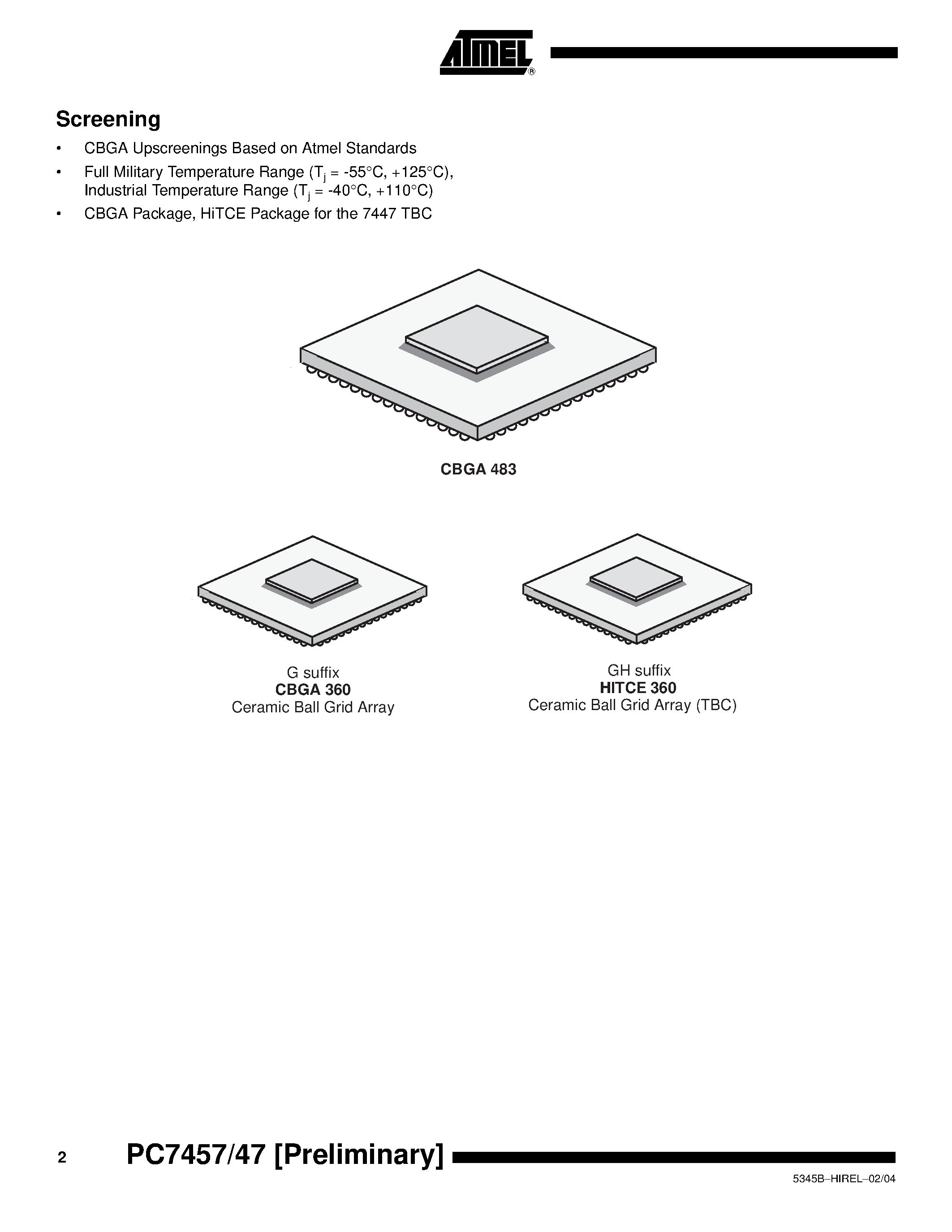 Datasheet PC7447 page 2 Datasheet PC7447 - (PC7447 / PC7457) PowerPC 7457 RISC Microprocessor page 2