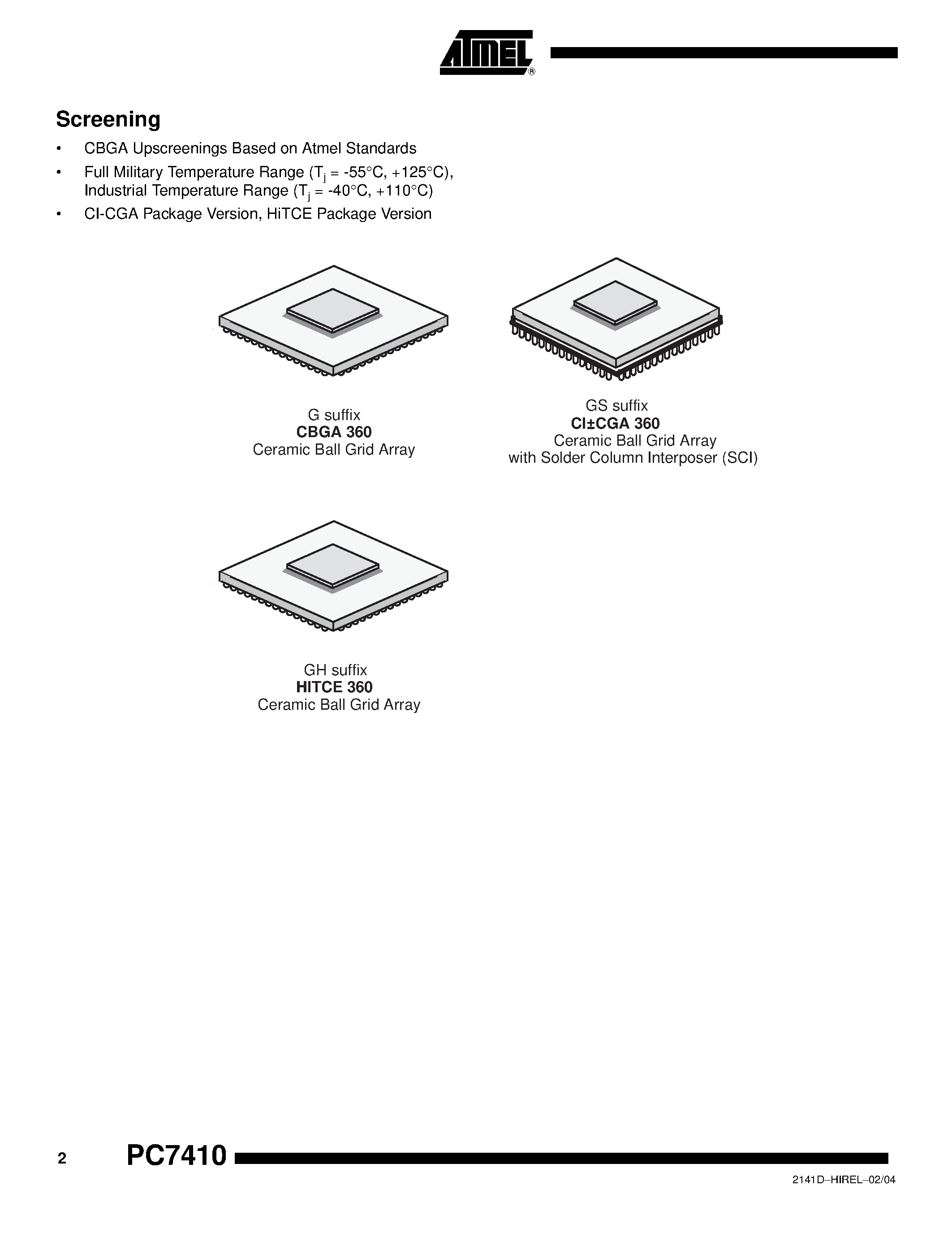 Datasheet PC7410 - PowerPC 7410 RISC Microprocessor Product Specification page 2